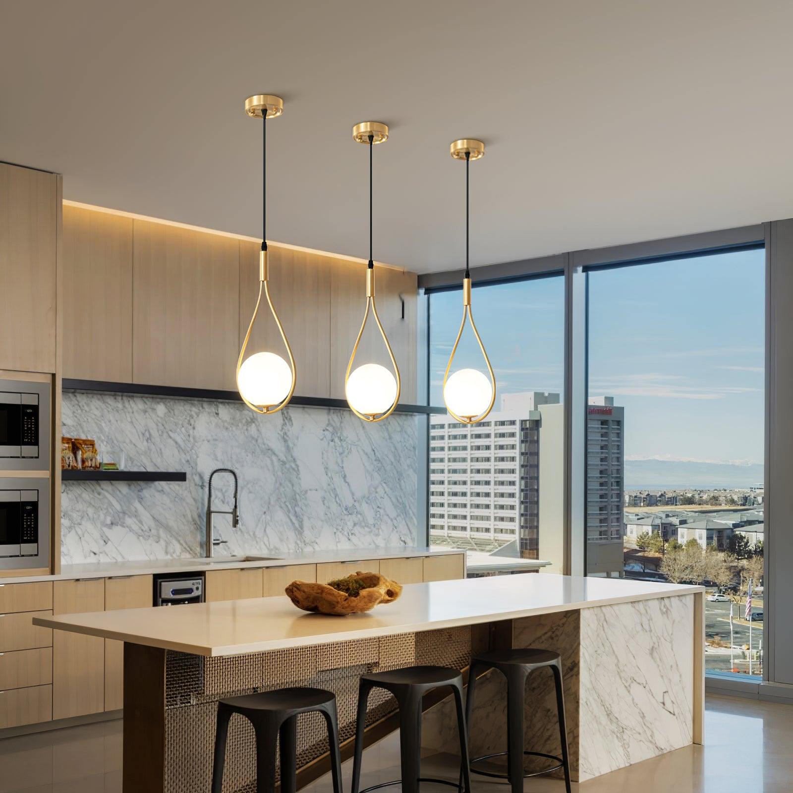 Droplet Modern Brass Pendant Light