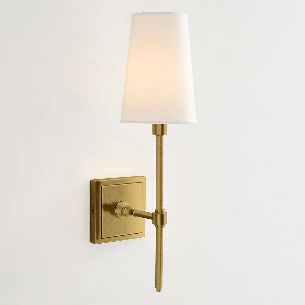 Vicarara Vintage Industrial Brass Fabric Wall Lamp - Neutral Decor