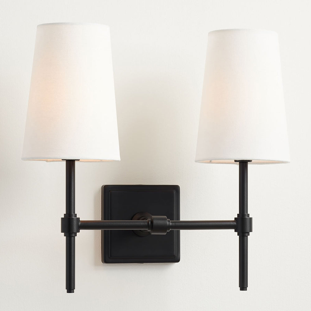 Vicarara Vintage Industrial Brass Fabric Wall Lamp - Neutral Decor
