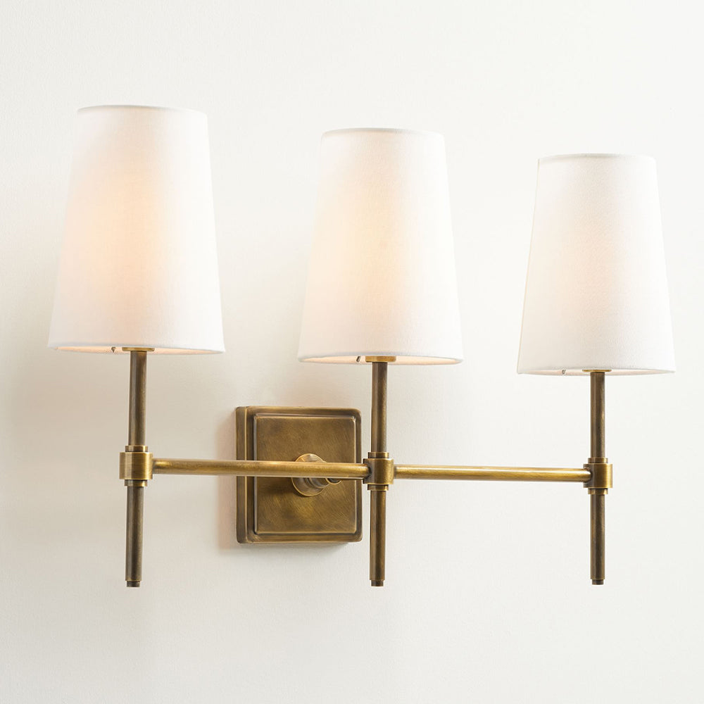 Vicarara Vintage Industrial Brass Fabric Wall Lamp - Neutral Decor