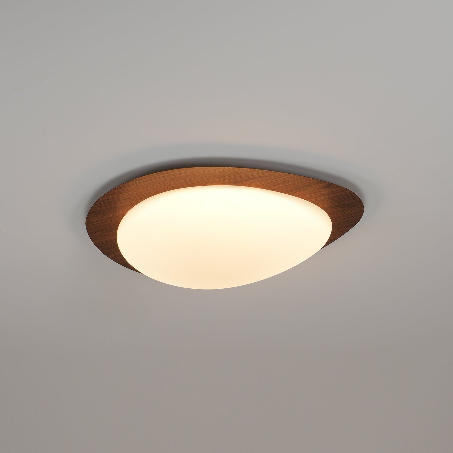Olivier Pebble Walnut Ceiling Light