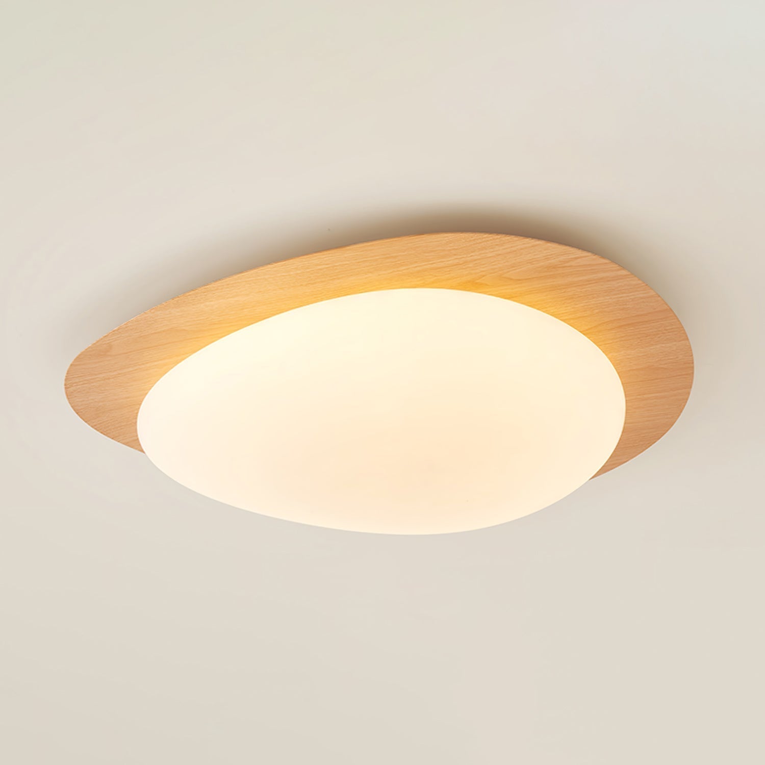 Olivier Pebble Walnut Ceiling Light