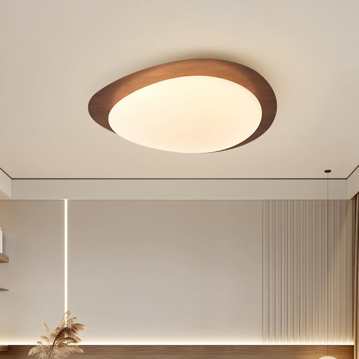 Sylenia Ceiling Light Pebble Walnut Acrylic LED