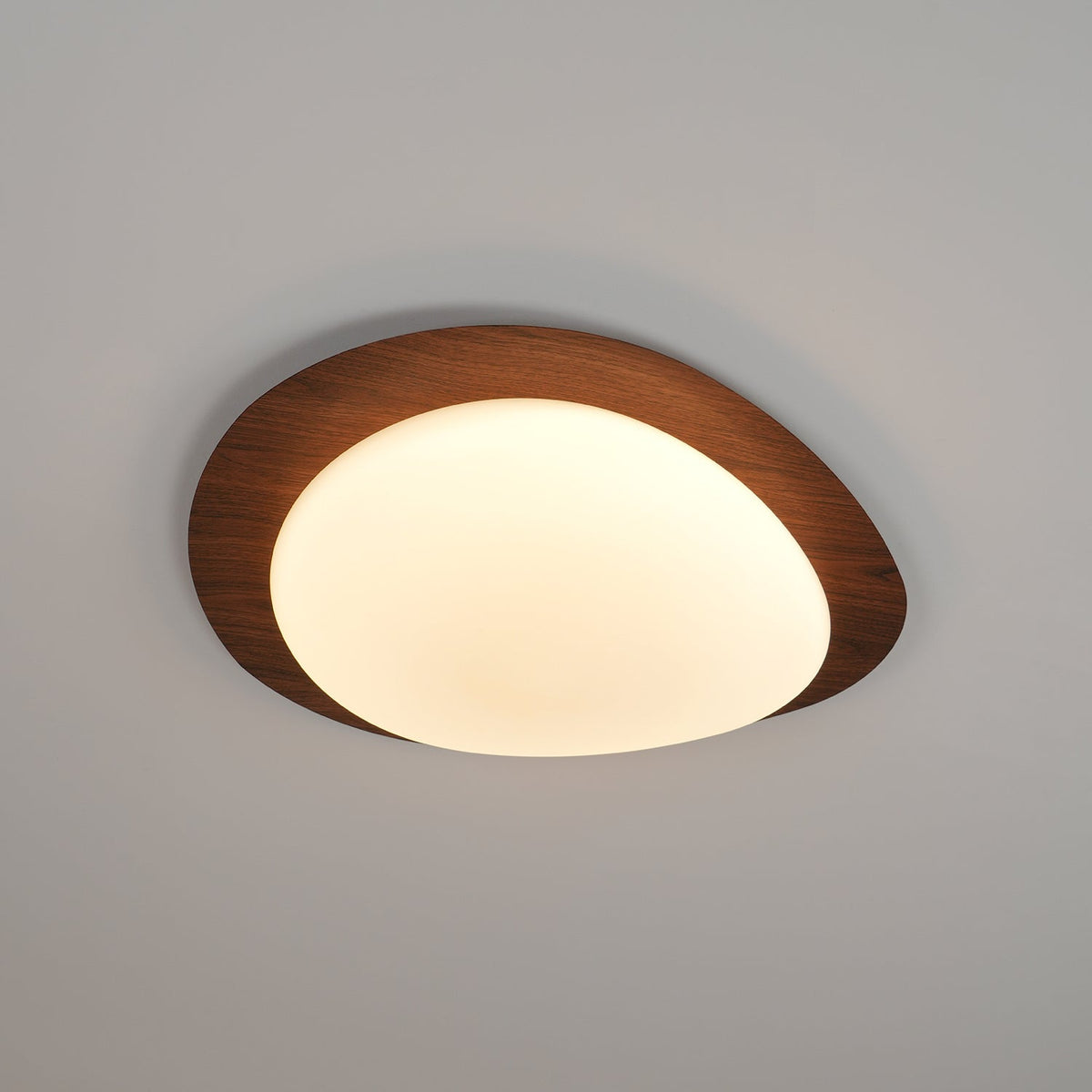 Olivier Pebble Walnut Ceiling Light
