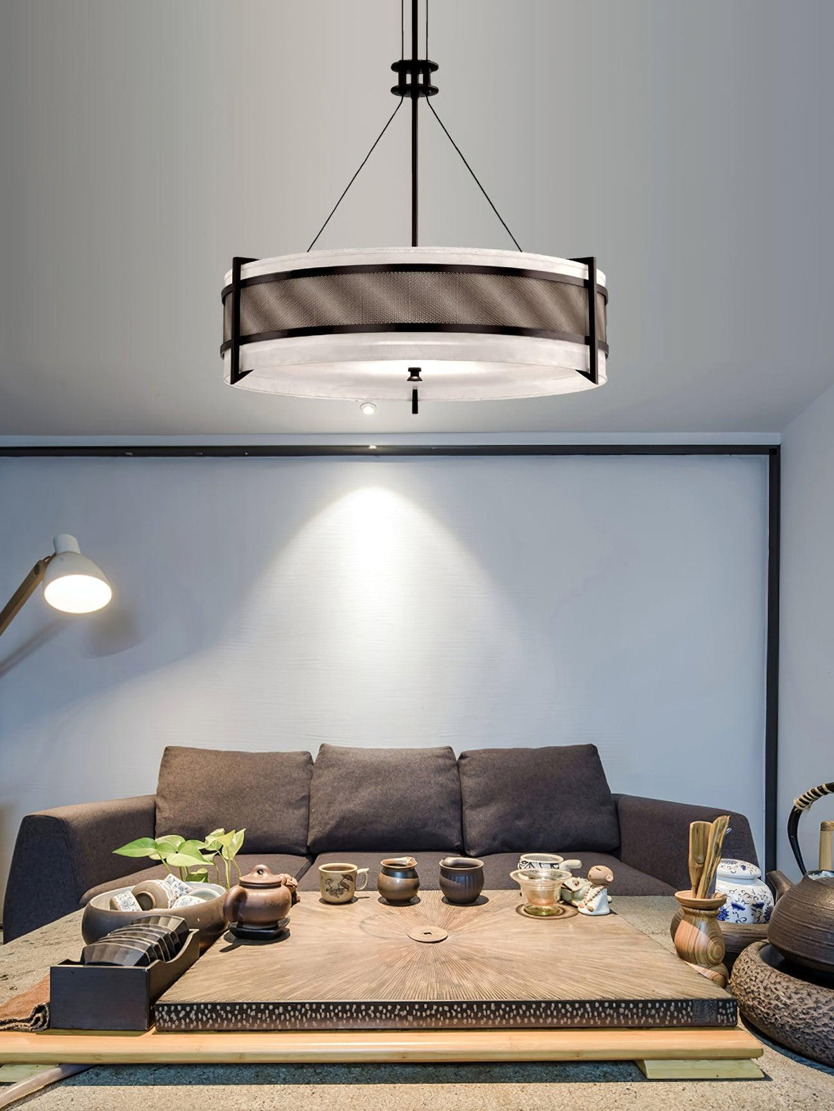Rivanora Chandelier Pedesina Black Mesh LED