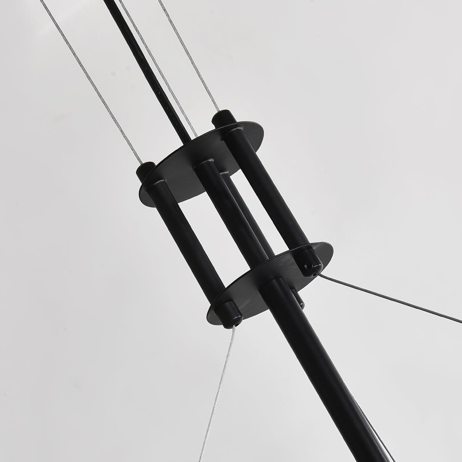Rivanora Chandelier Pedesina Black Mesh LED
