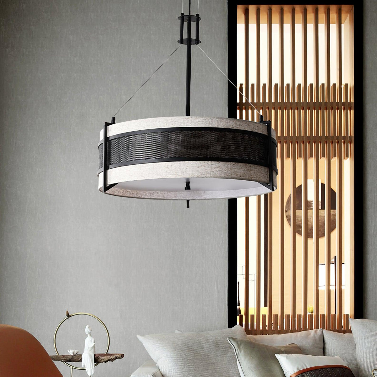 Rivanora Chandelier Pedesina Black Mesh LED