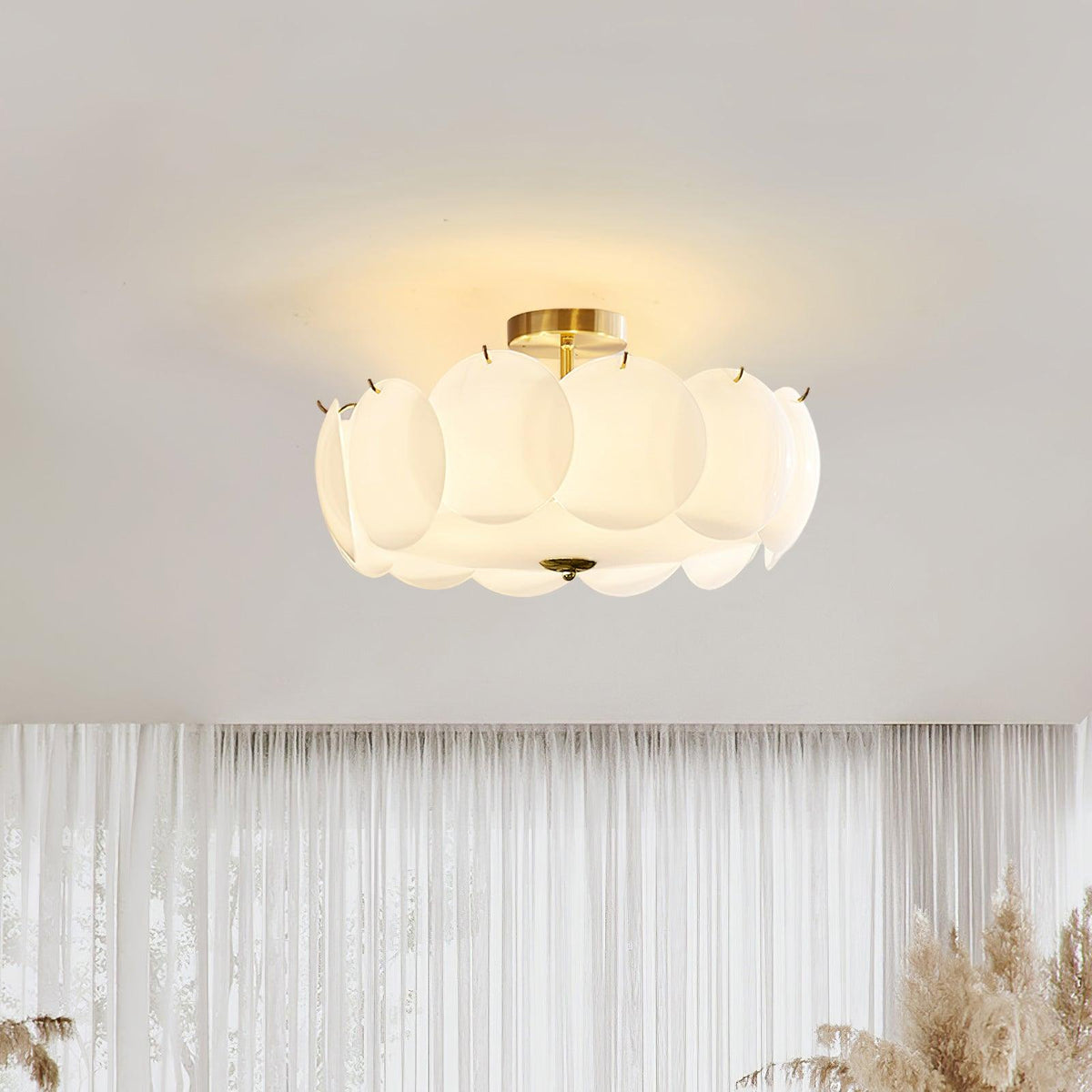 Brolin Ceiling Light Glass Glamorous Ripple