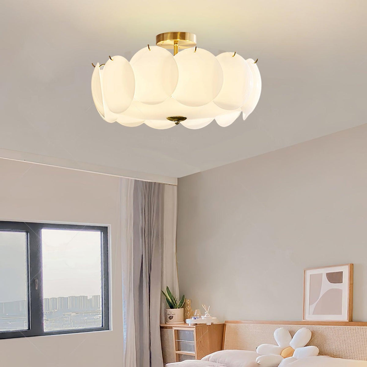 Brolin Ceiling Light Glass Glamorous Ripple