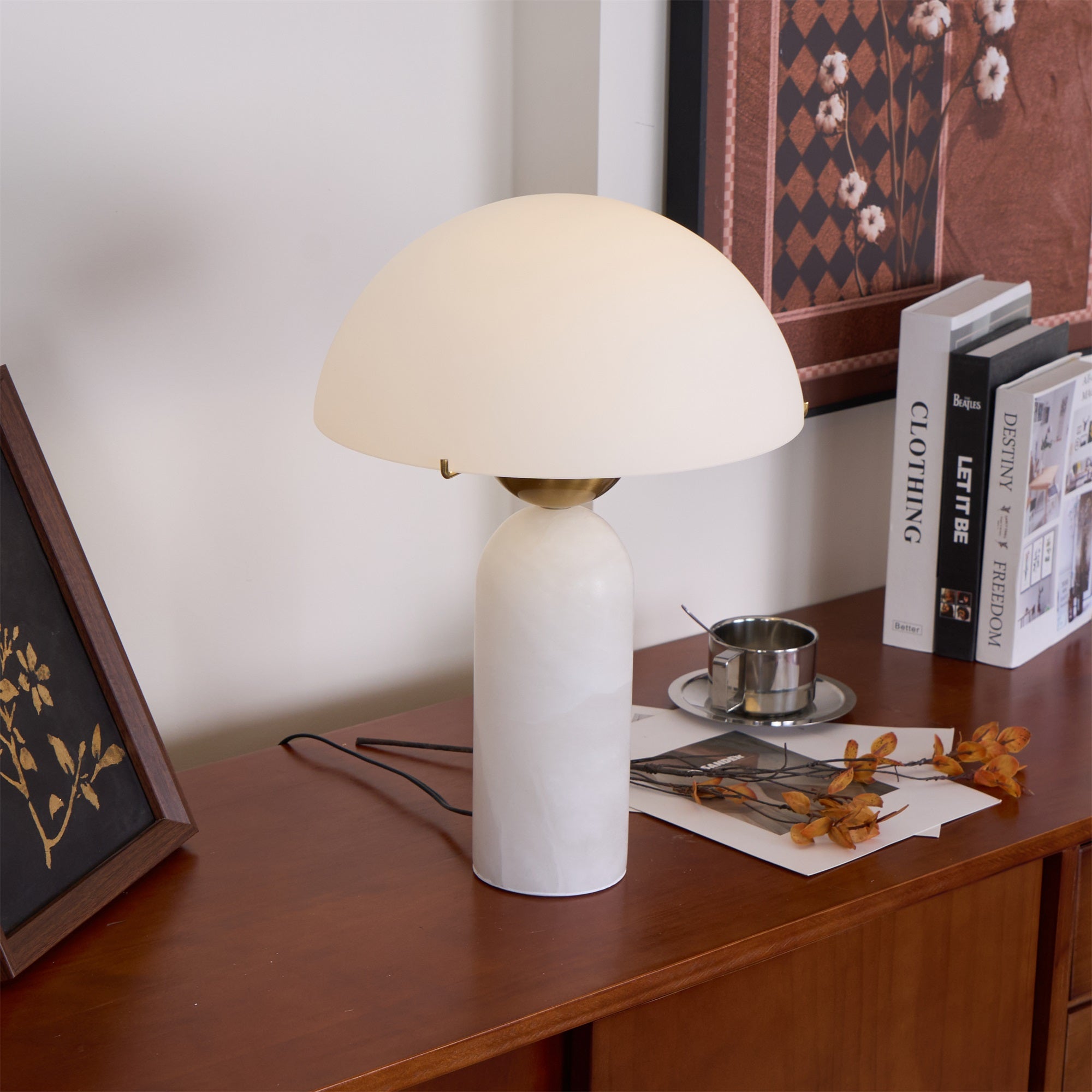 Veviniel Alabaster Table Lamp - Neutral Decor