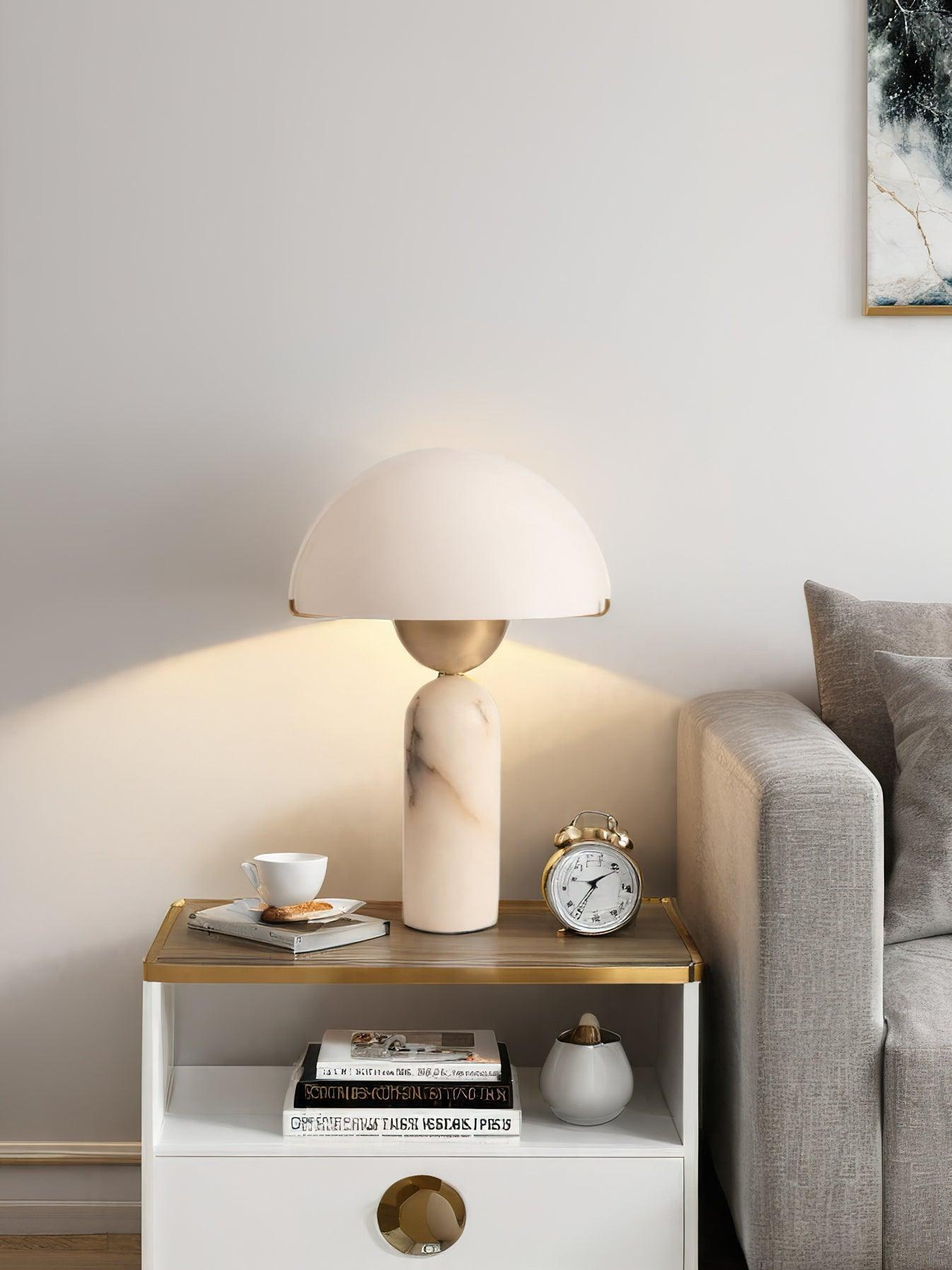Veviniel Alabaster Table Lamp - Neutral Decor