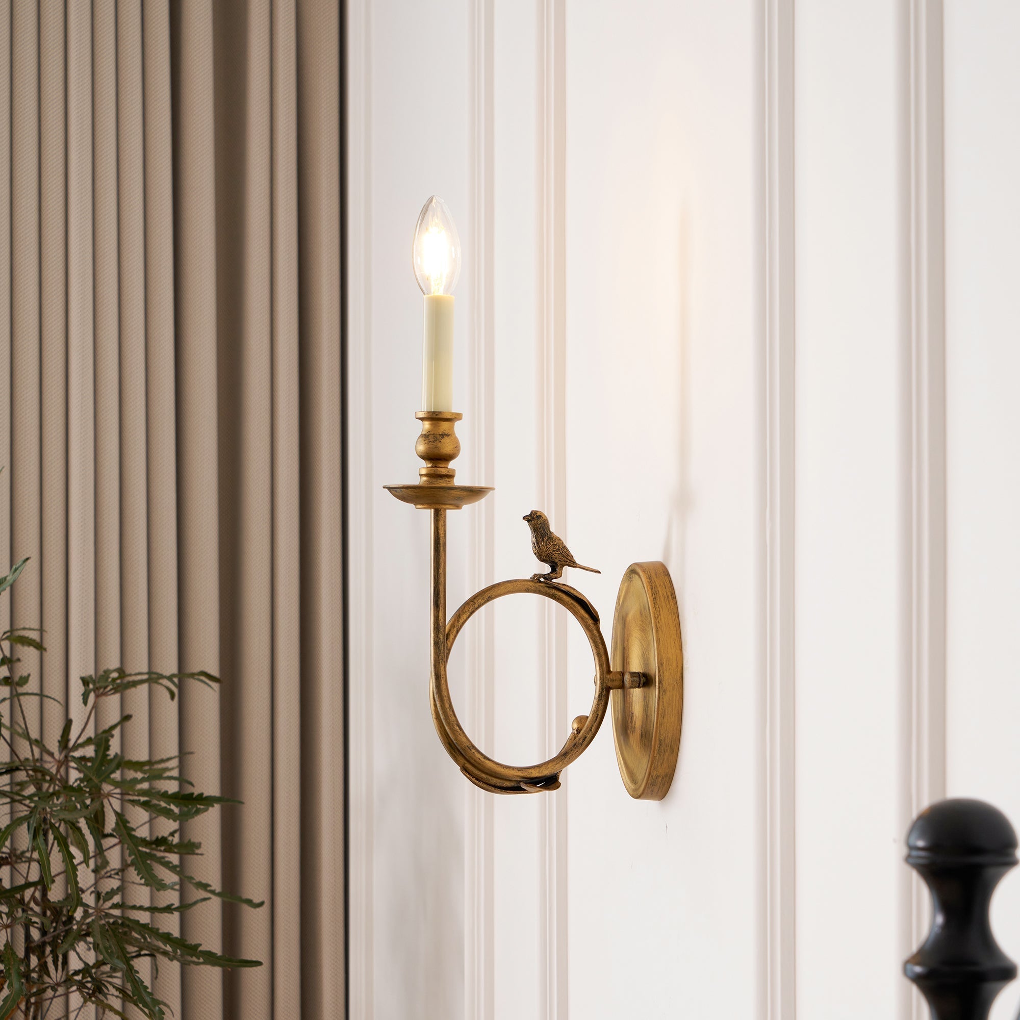 Kieran Vintage Bird Indoor Wall Sconce