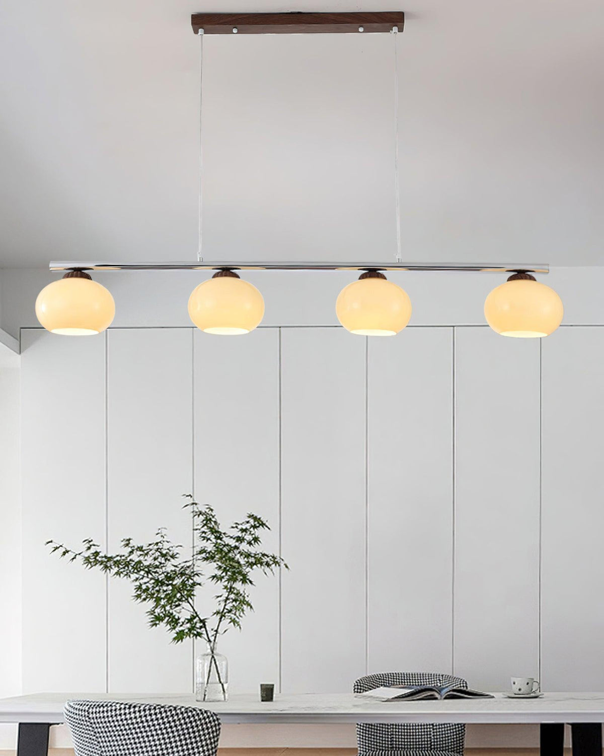 Eixu Chandelier Linear Glass Persimmon Shades