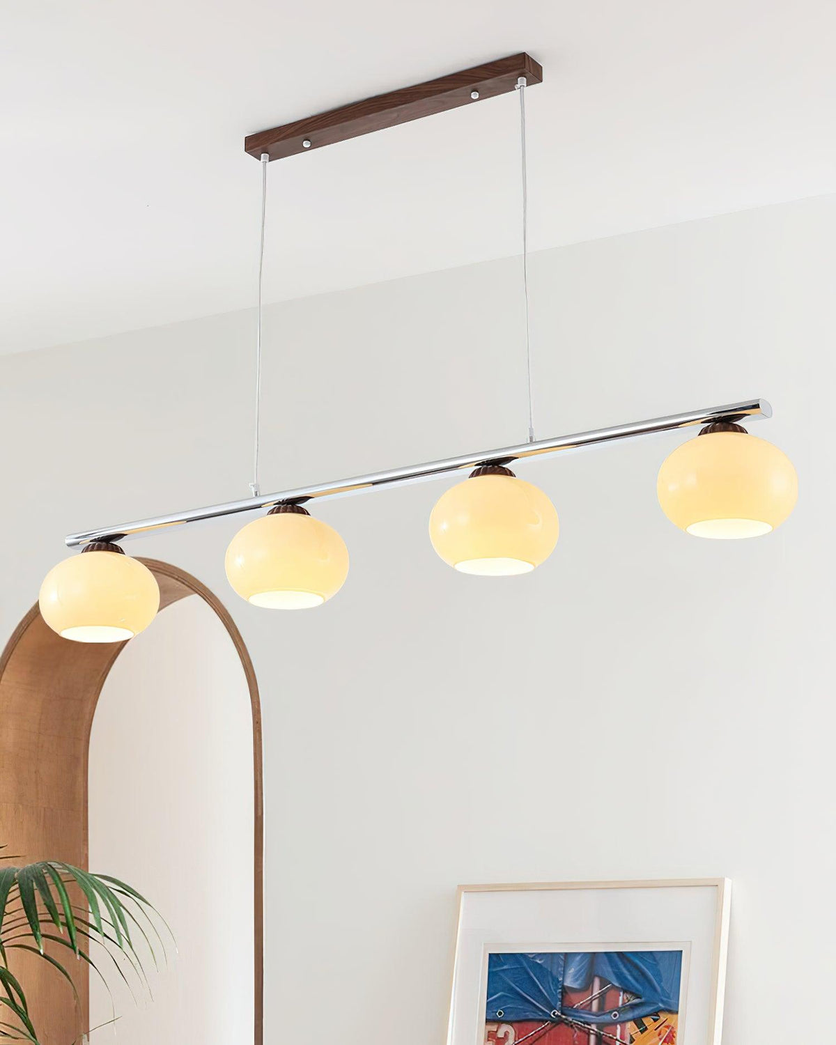 Eixu Chandelier Linear Glass Persimmon Shades