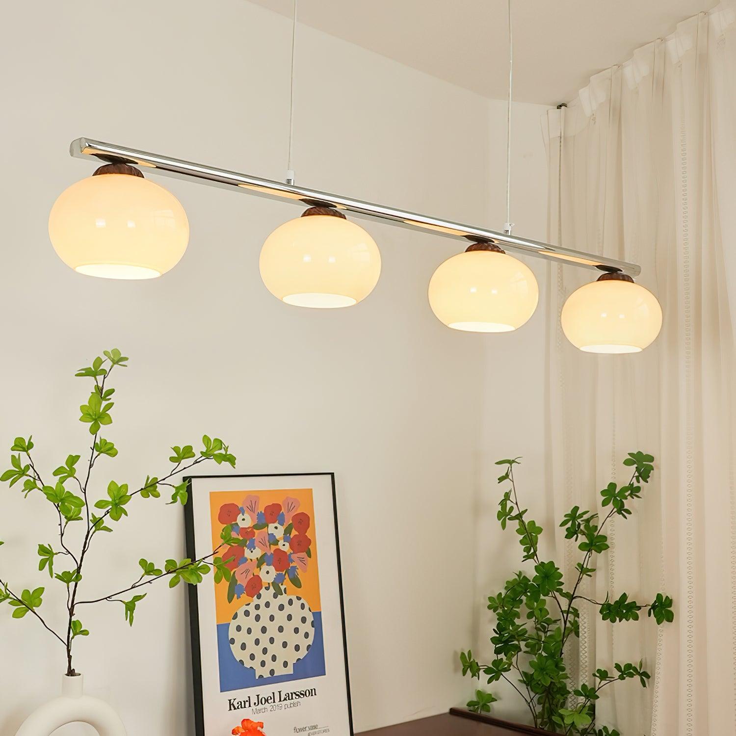 Eixu Chandelier Linear Glass Persimmon Shades