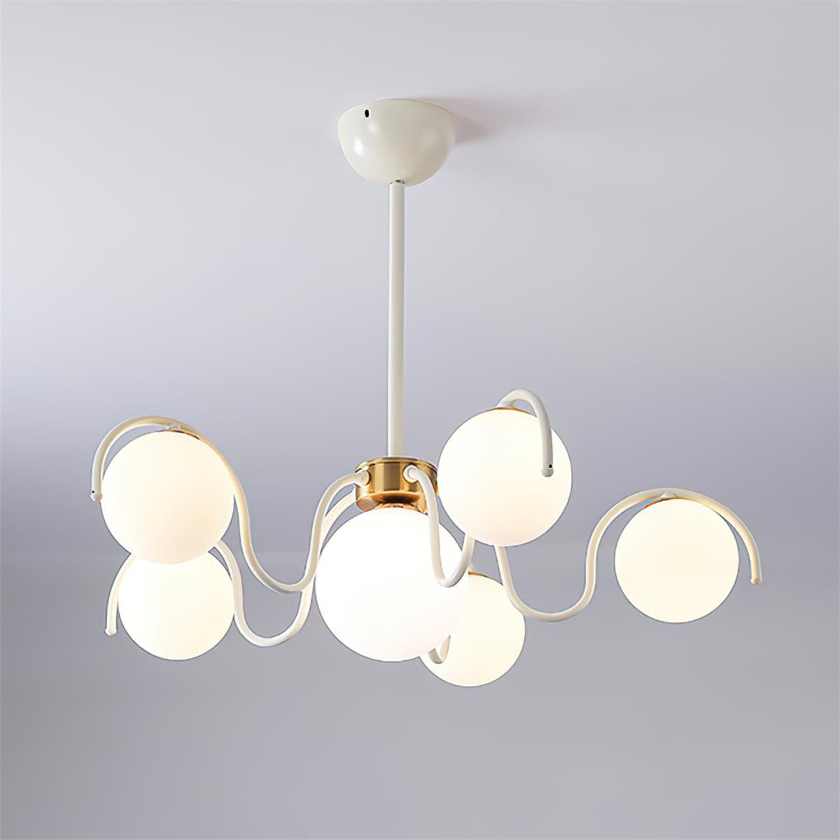 Aria Chandelier Blossom Cruving Arm - Neutral Decor