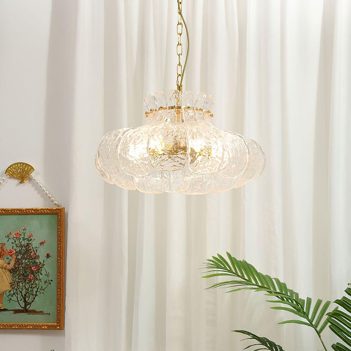 Ariv Brass & Glass Glam Pendant Light
