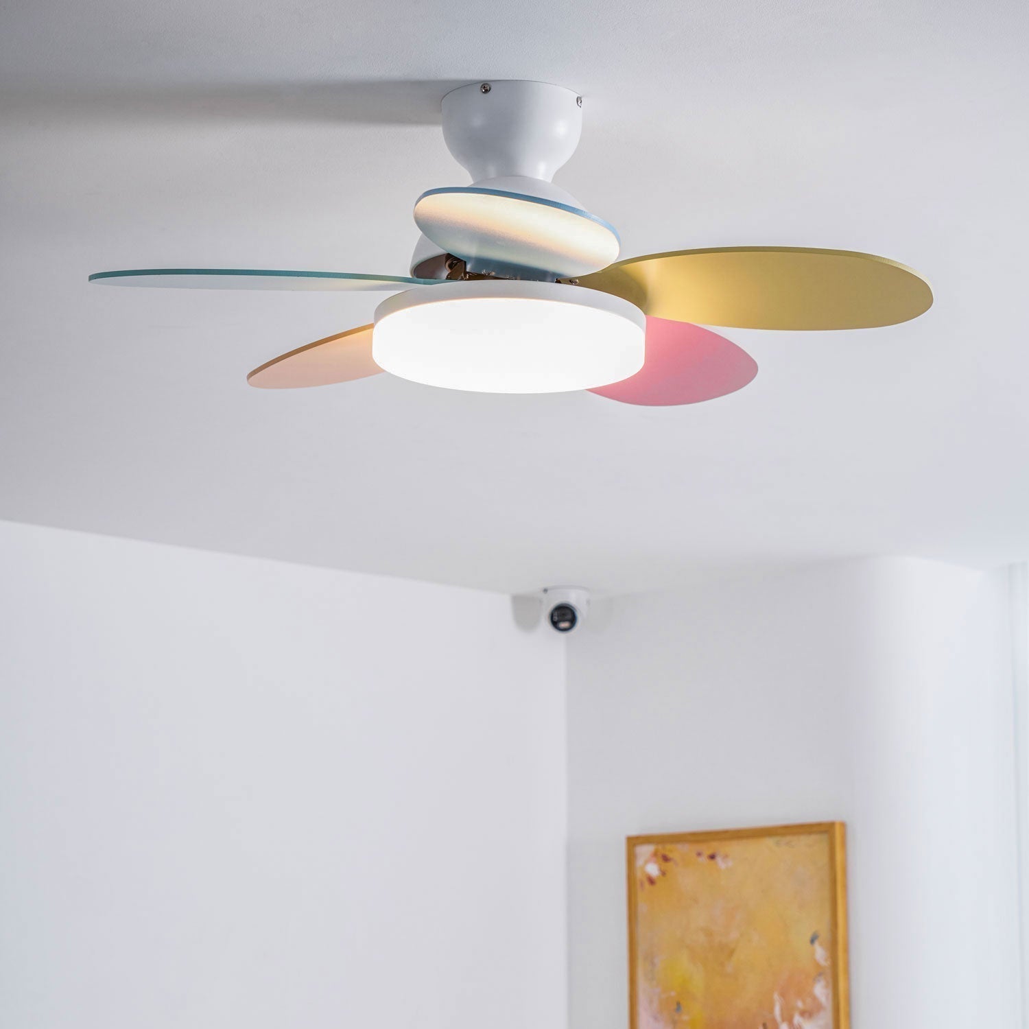 Liora Colorful Wooden Kids Ceiling Fan Light