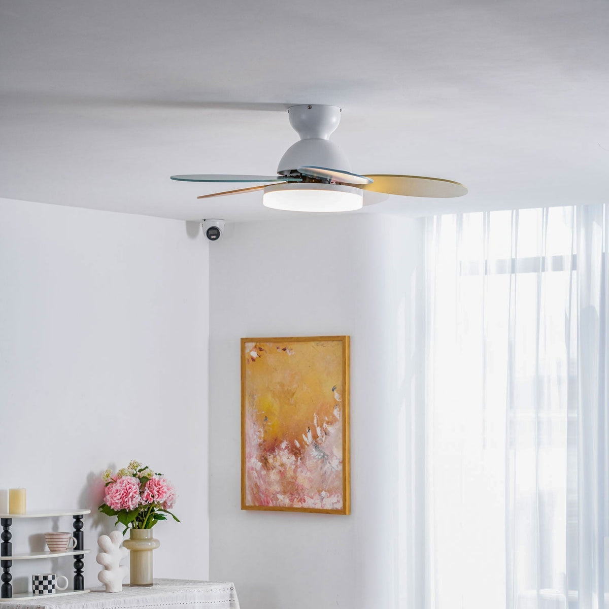 Liora Colorful Wooden Kids Ceiling Fan Light