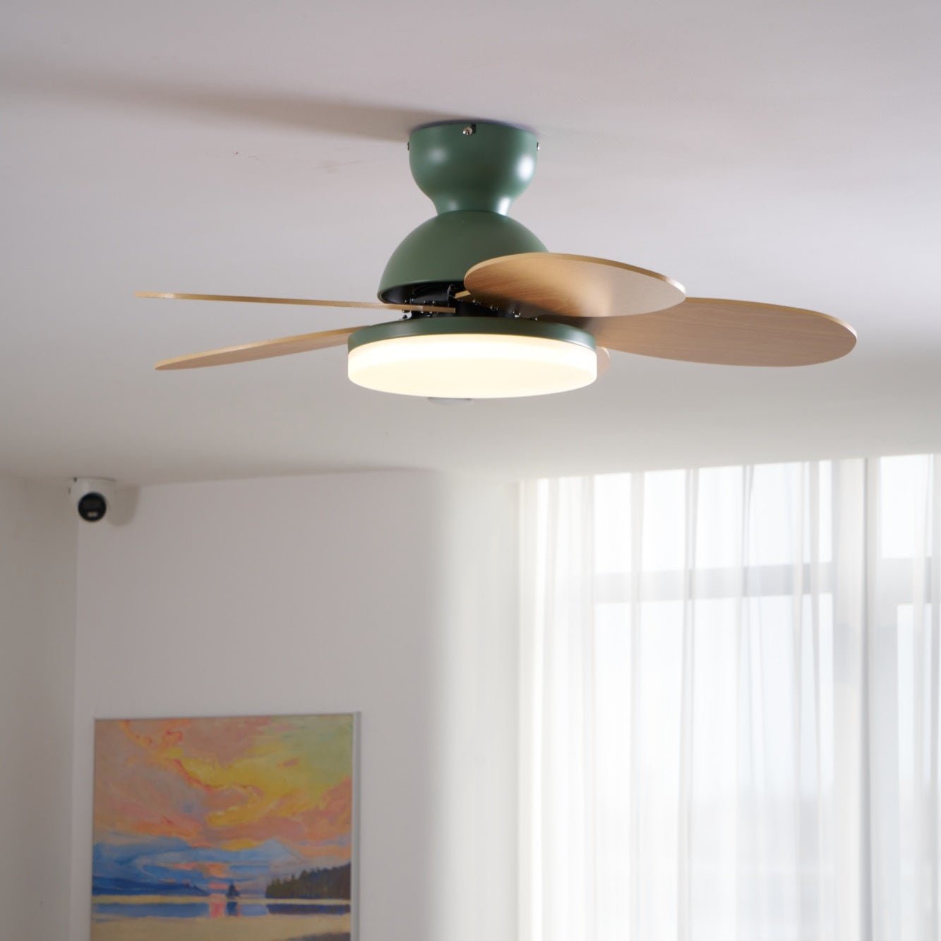 Liora Colorful Wooden Kids Ceiling Fan Light