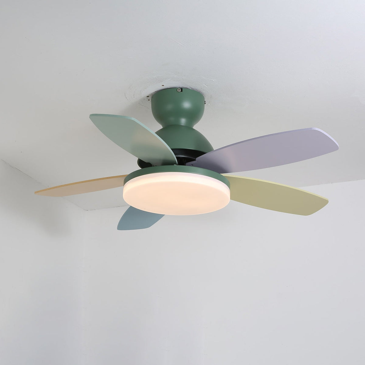 Liora Colorful Wooden Kids Ceiling Fan Light