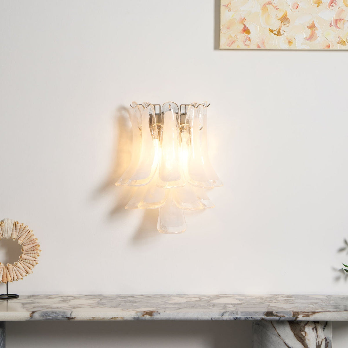 Eiraira Wall Light Petal Shaped Glass Vintage Artistic