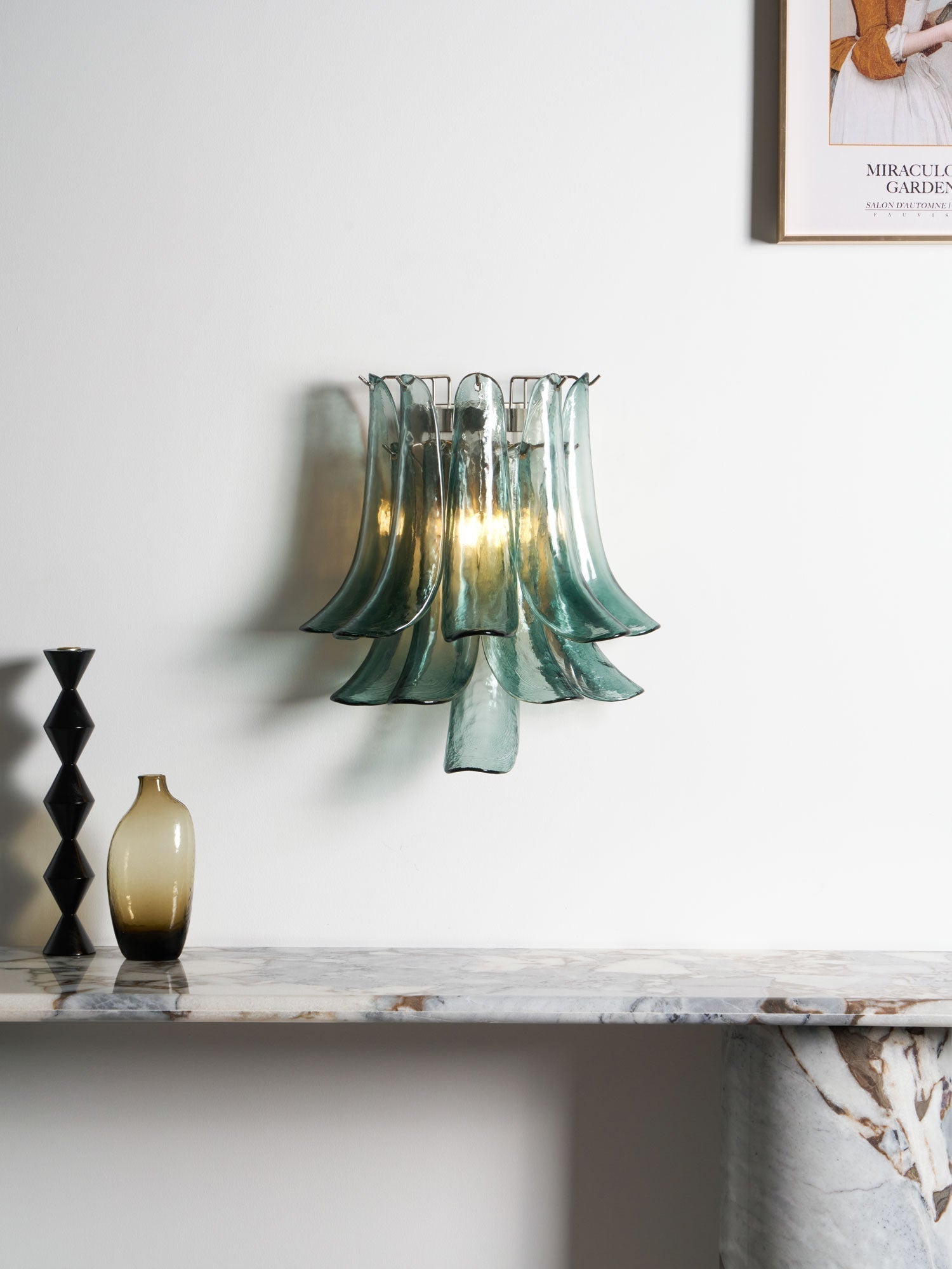Eiraira Wall Light Petal Shaped Glass Vintage Artistic