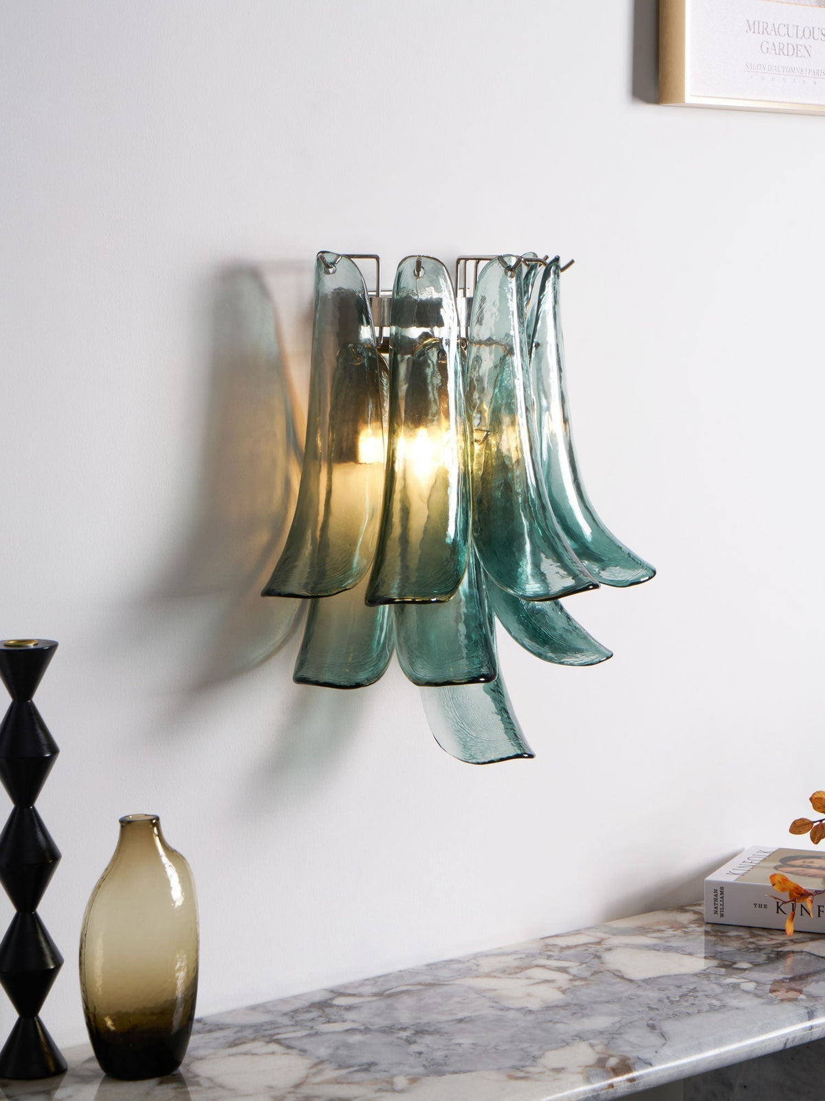 Eiraira Wall Light Petal Shaped Glass Vintage Artistic