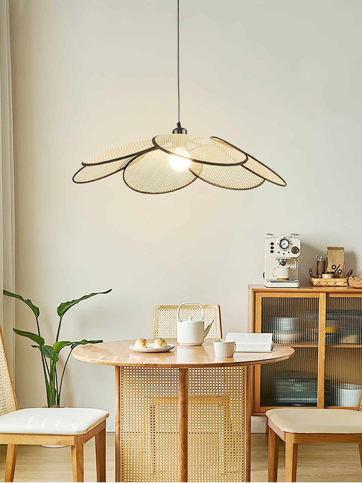 Vemarora Premium Elegance Petals Rattan Fabric Pendant Lamp