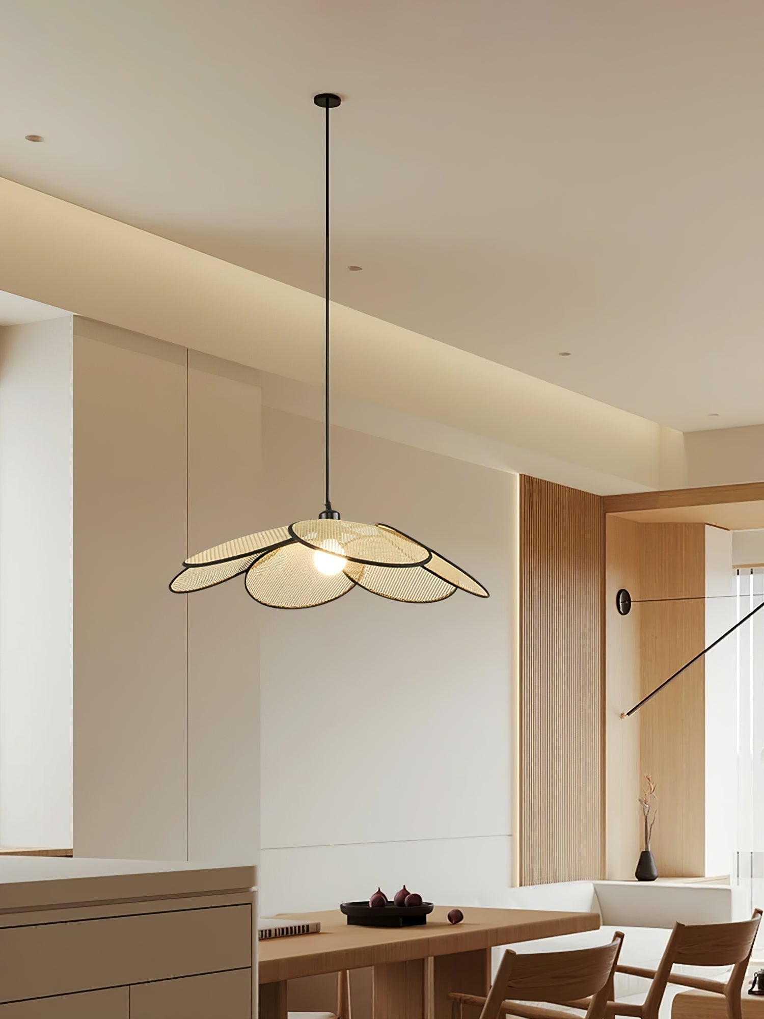Vemarora Premium Elegance Petals Rattan Fabric Pendant Lamp