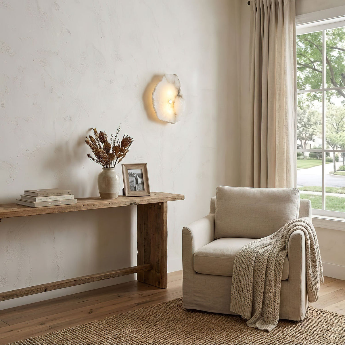 Elmsborne Alabaster Indoor Wall Light