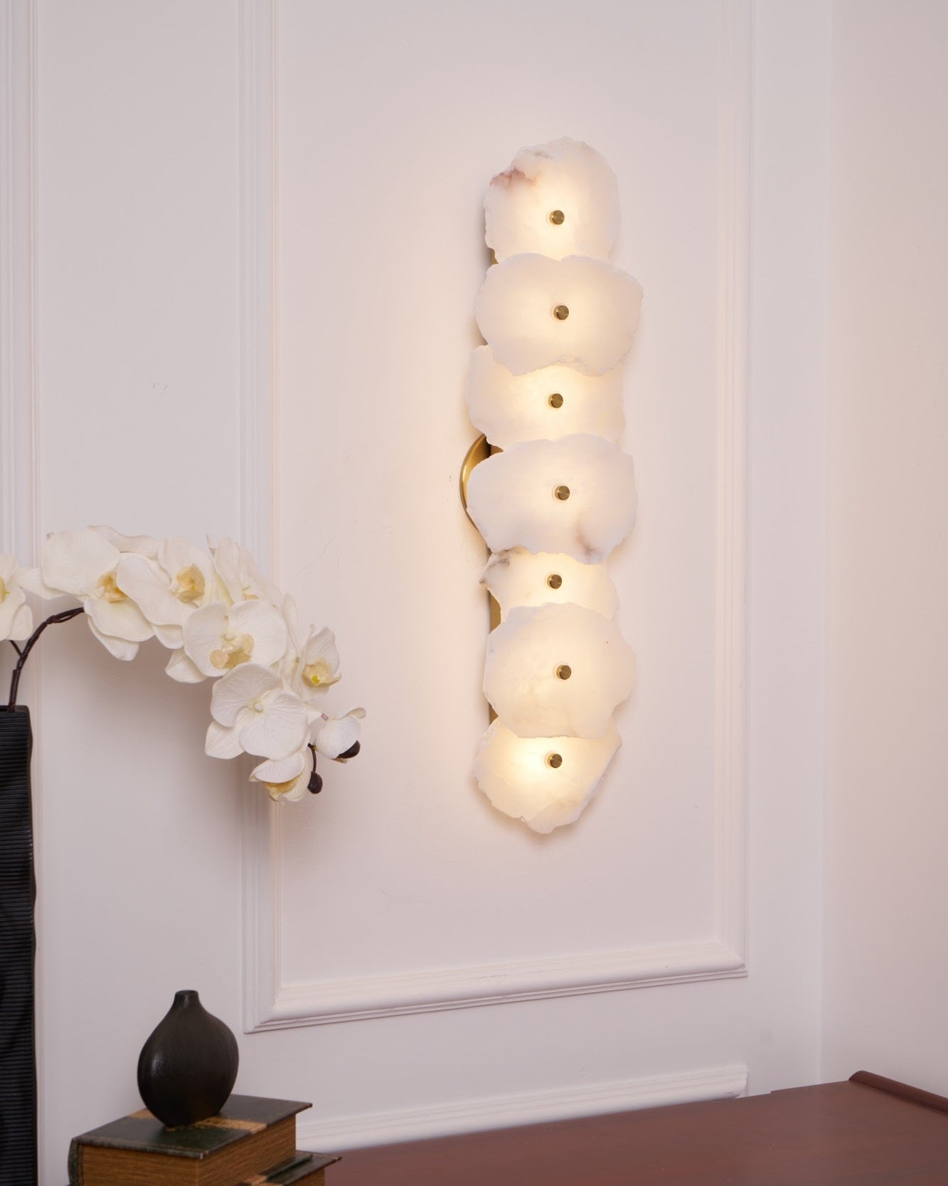 Alaeila Floral Cluster Alabaster Wall Light - Neutral Decor