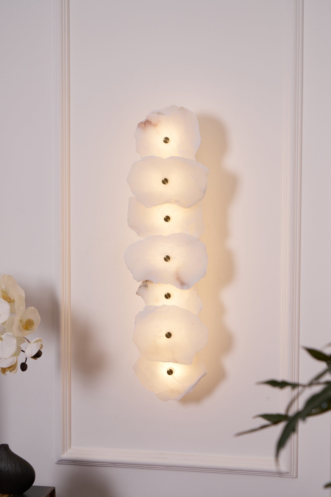 Alaeila Floral Cluster Alabaster Wall Light - Neutral Decor