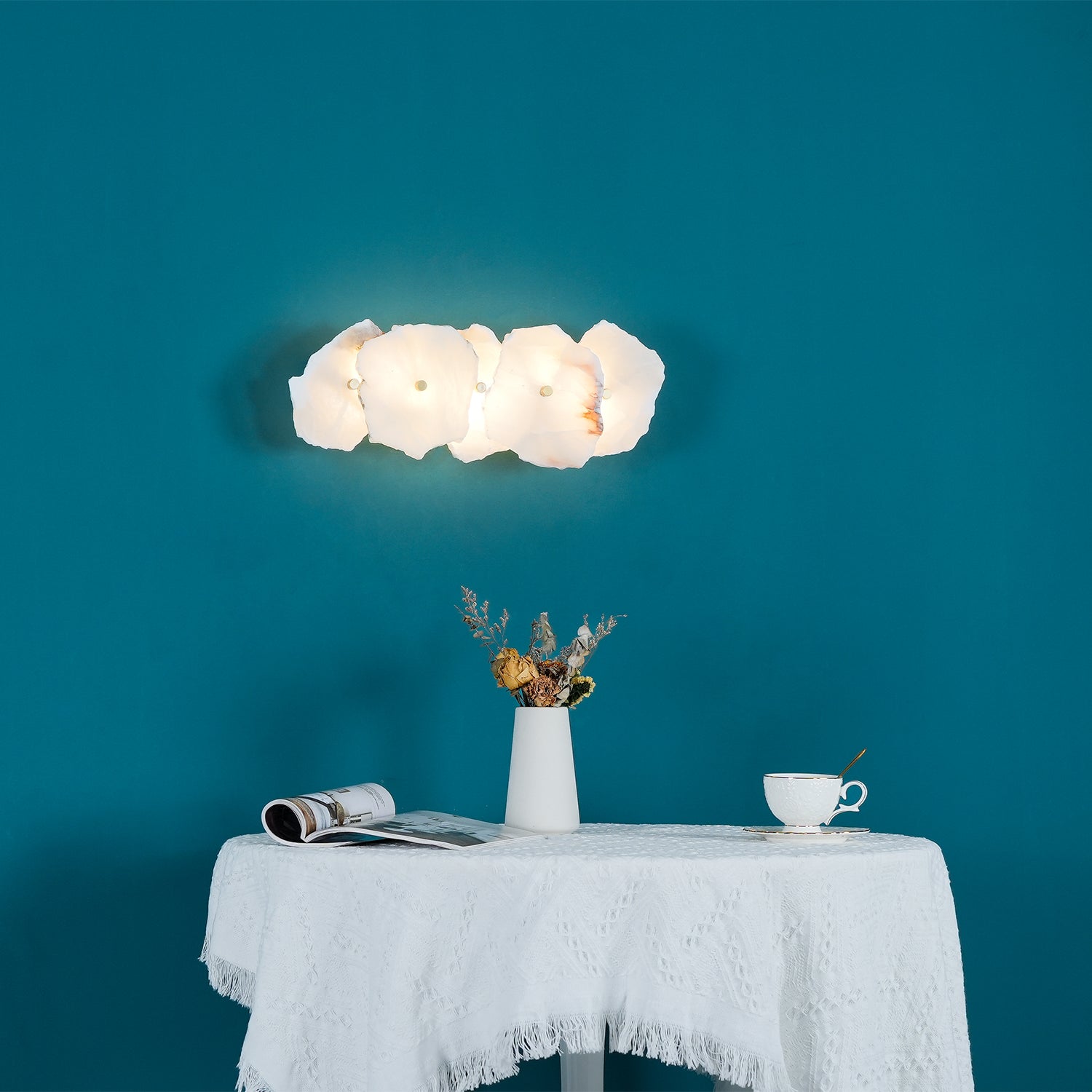 Victor Alabaster Flower Wall Lamp