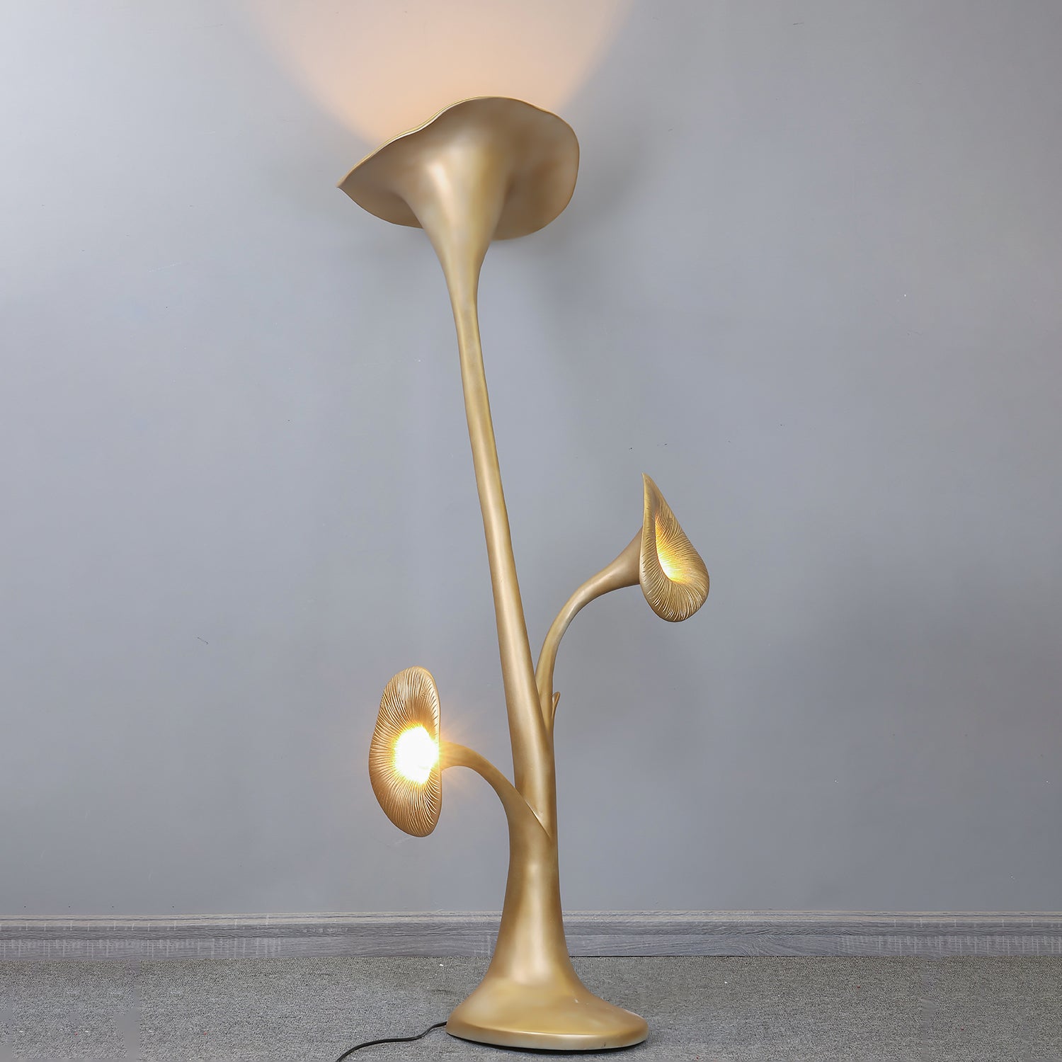 Esole Floral Brass Floor Lamp
