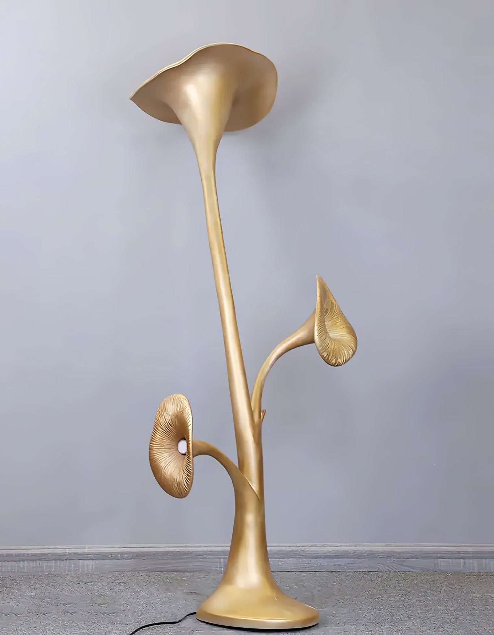 Esole Floral Brass Floor Lamp