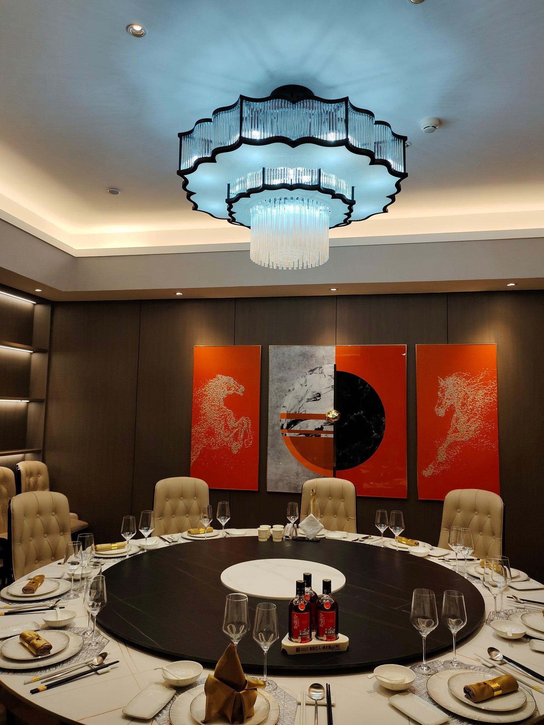 Eirelaine Chandelier Gold Black Glass