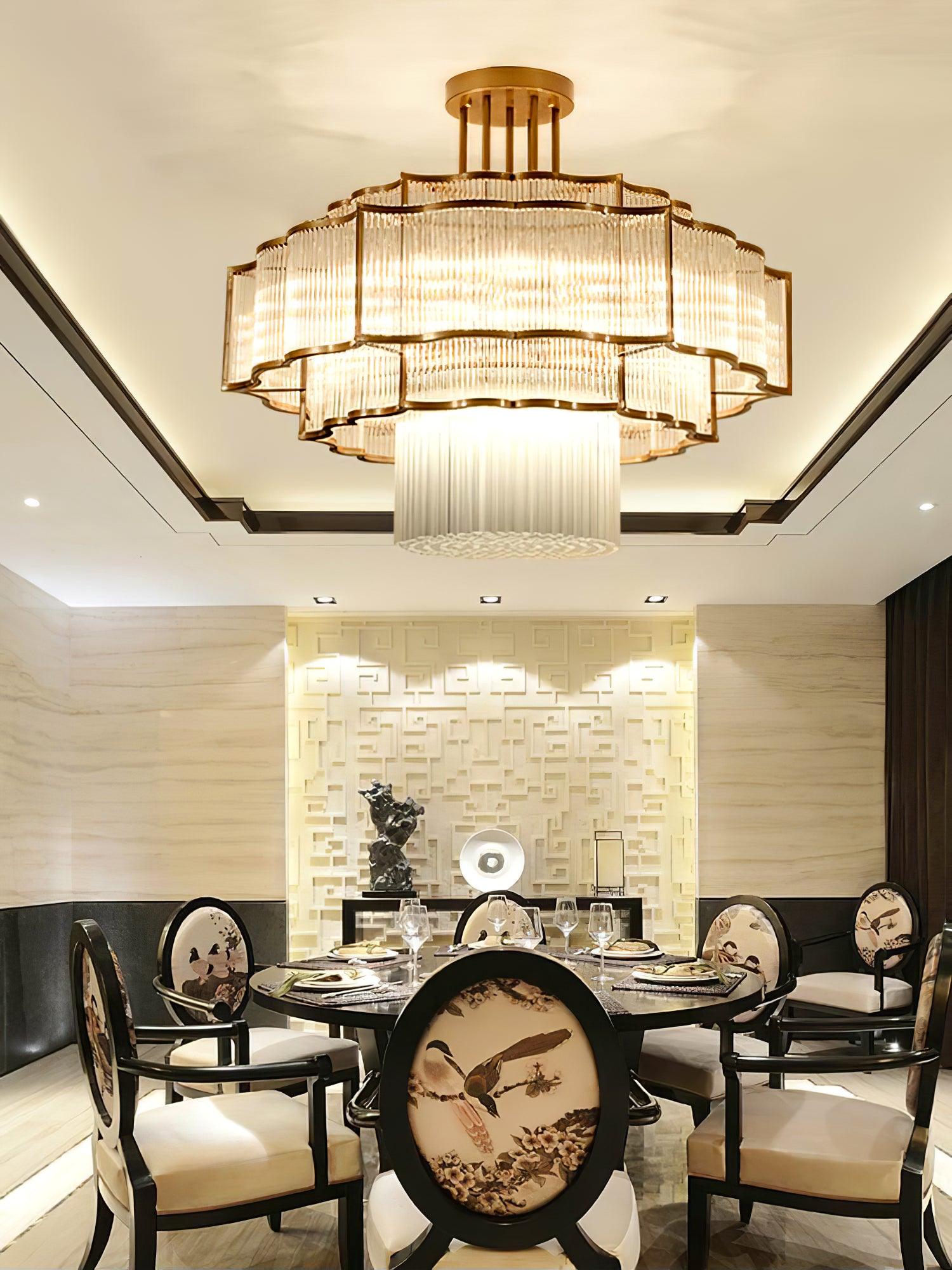Eirelaine Chandelier Gold Black Glass