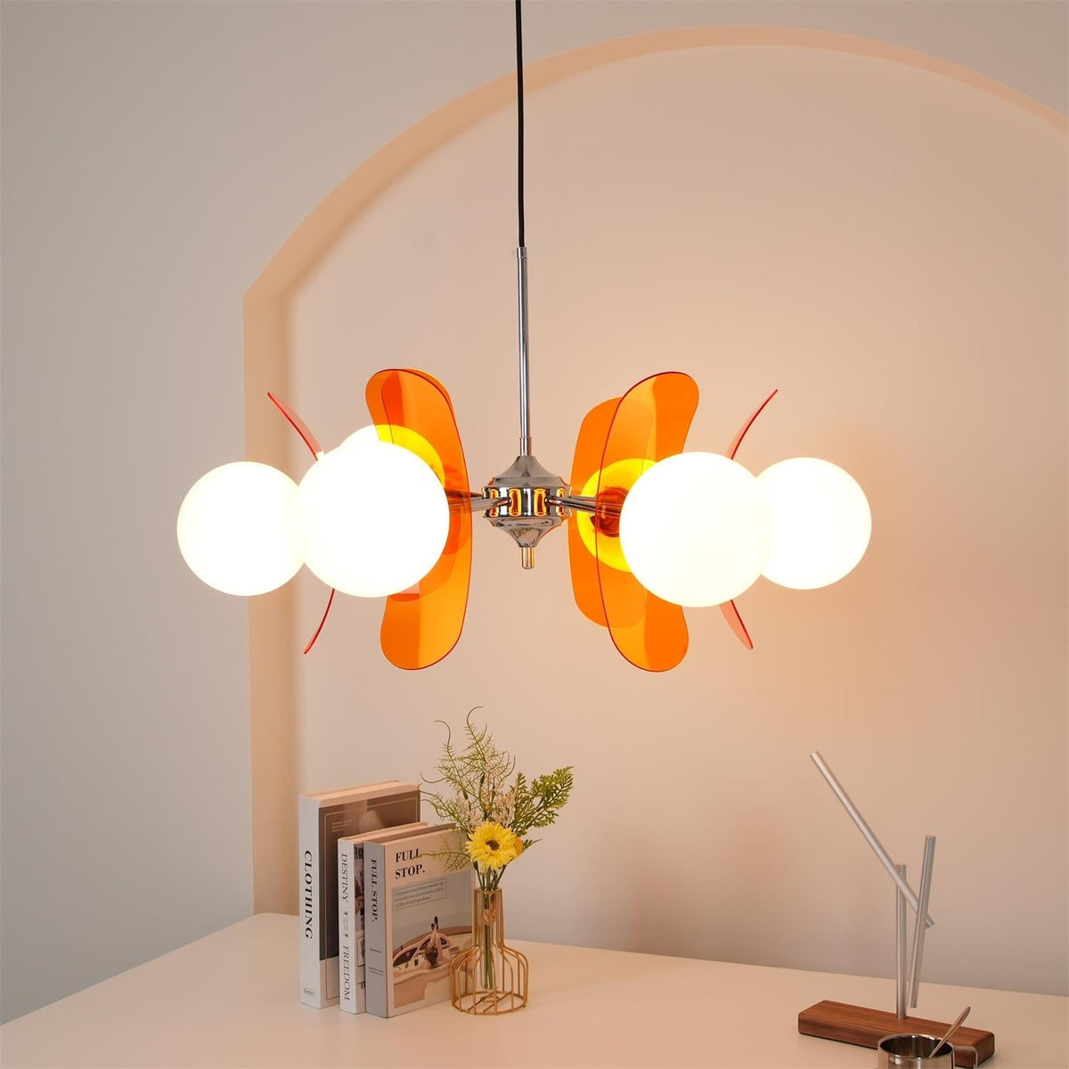 Aira Chandelier Brown &Orange