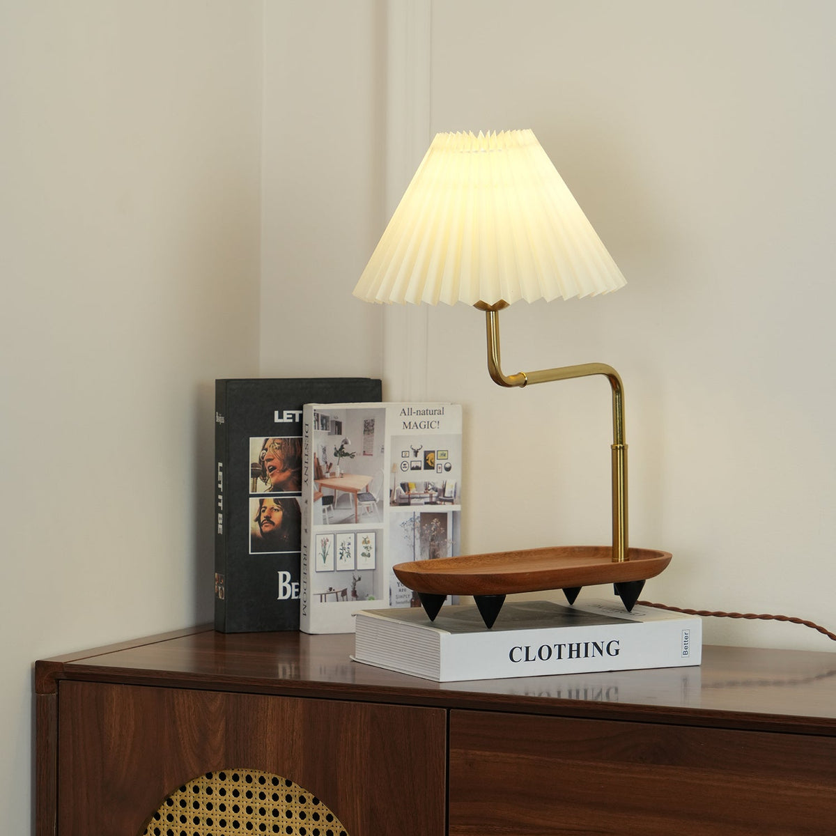 Rinenina Wooden Fabric Vintage Table Lamp