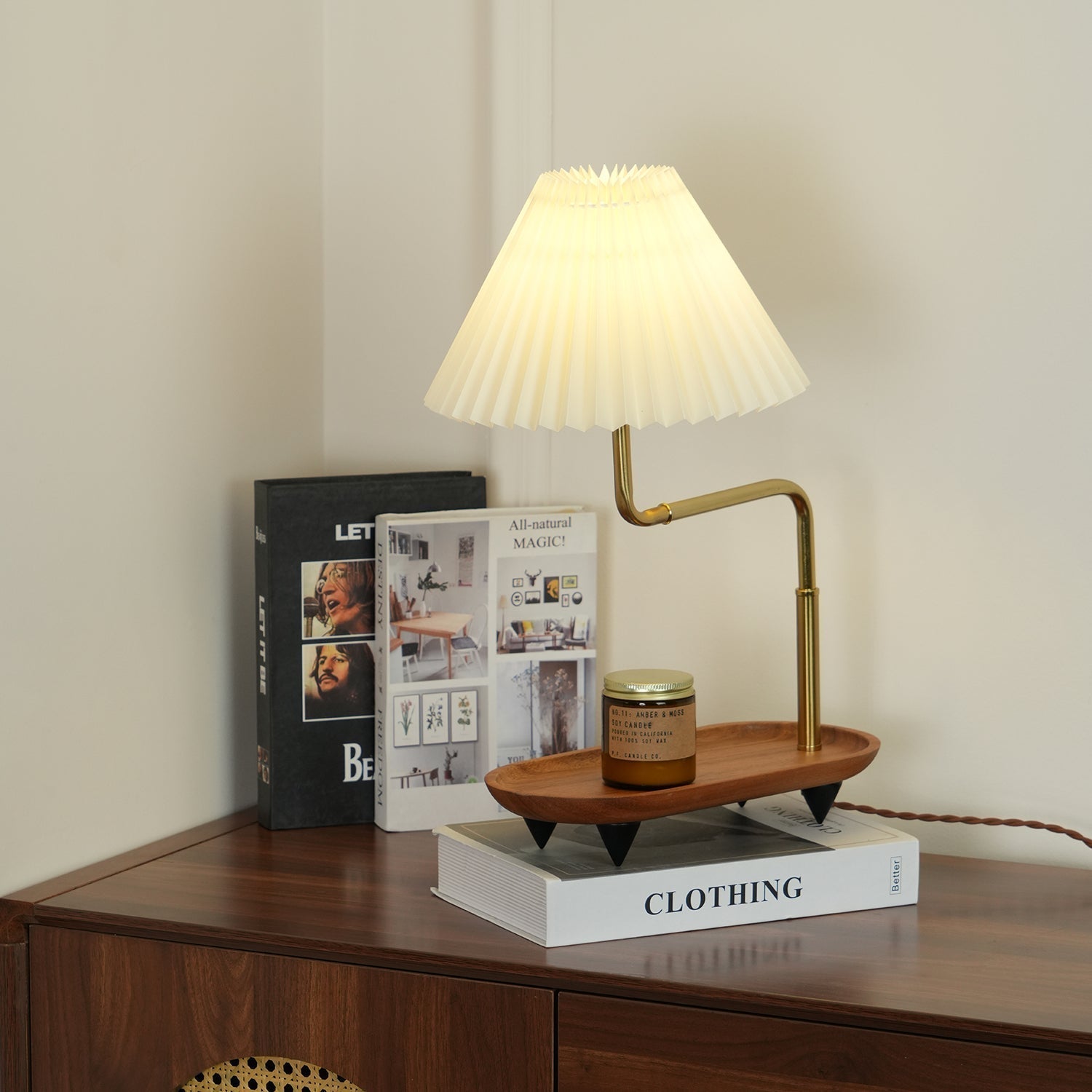 Rinenina Wooden Fabric Vintage Table Lamp