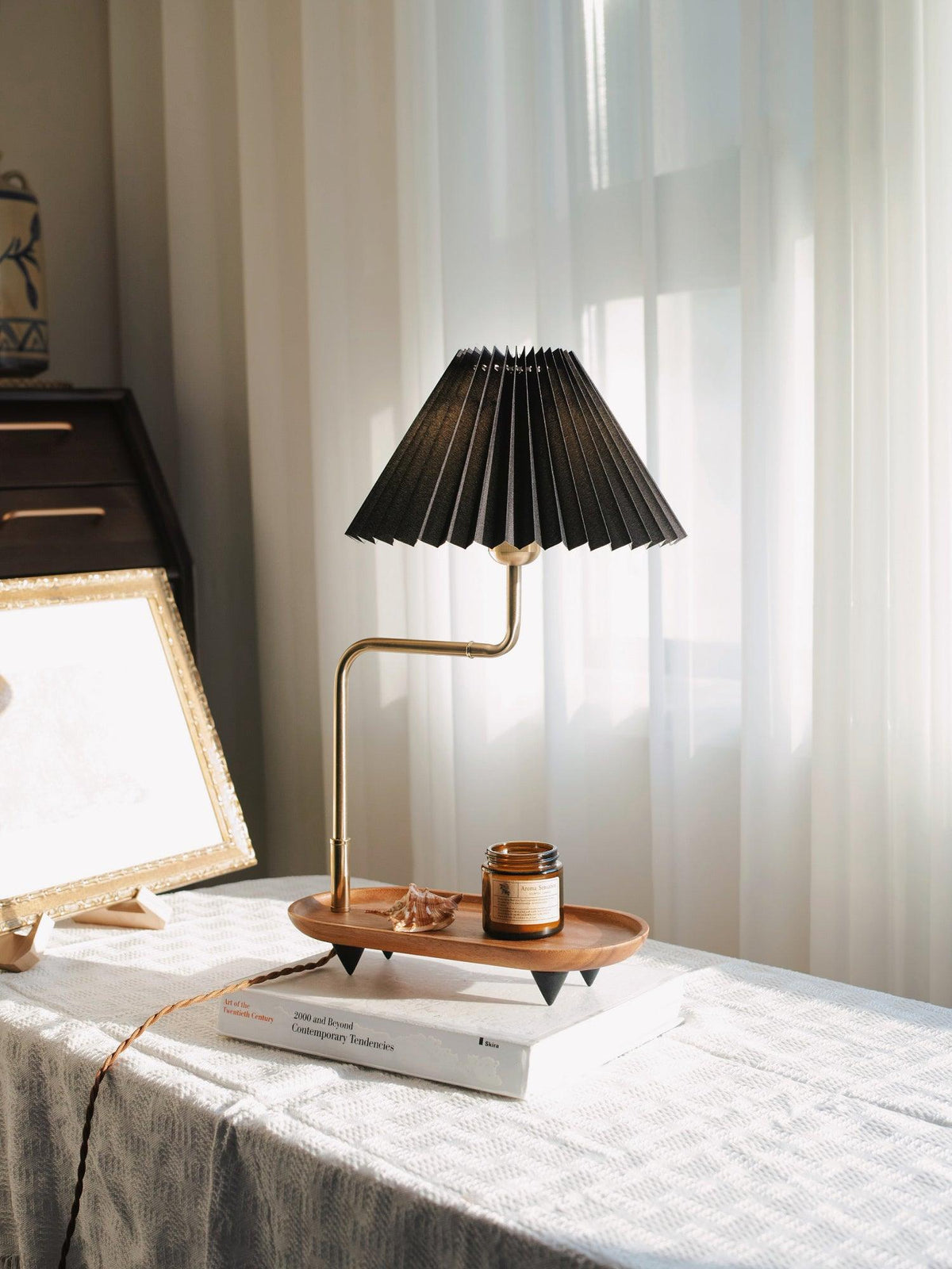Rinenina Wooden Fabric Vintage Table Lamp