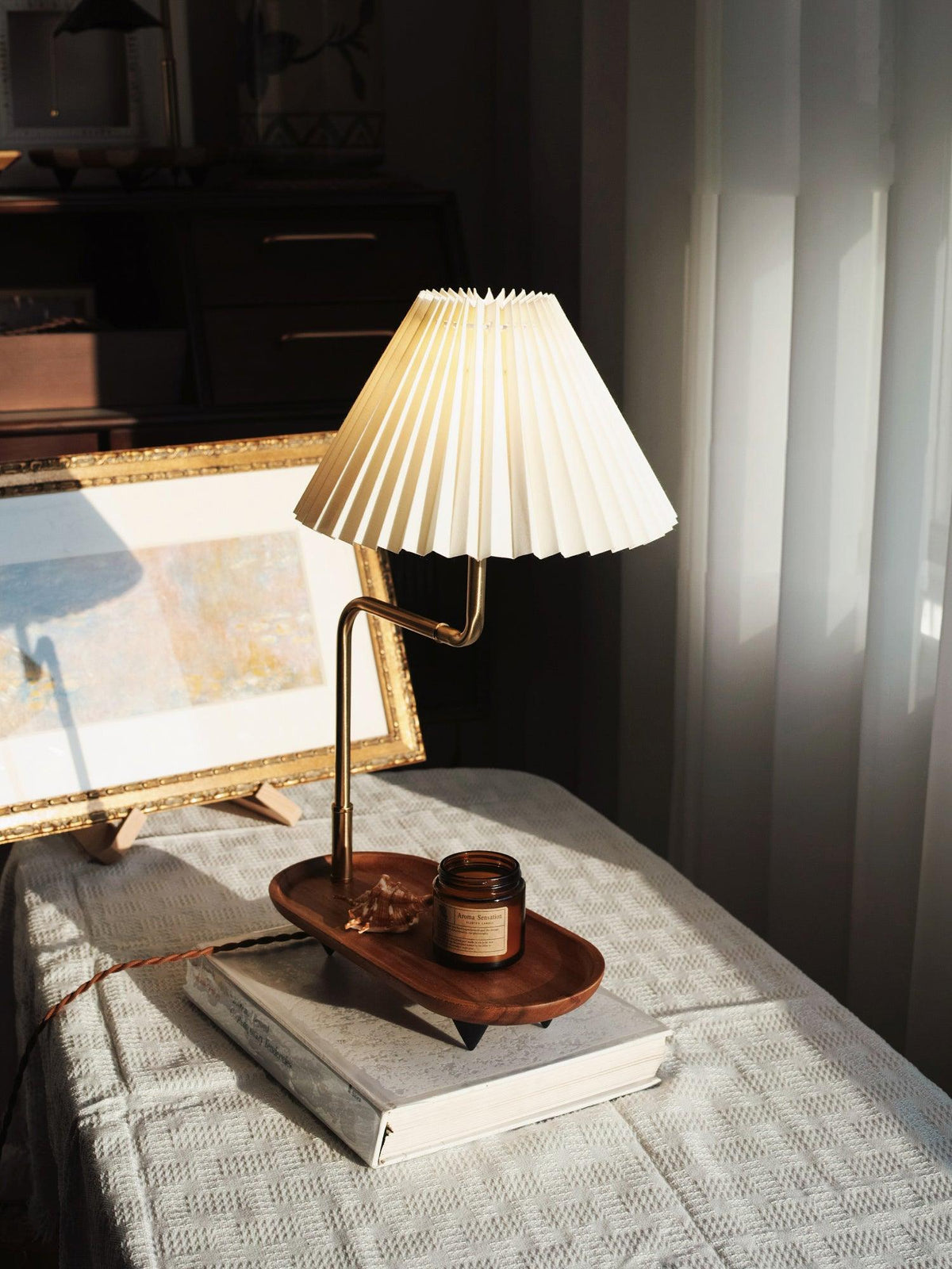 Rinenina Wooden Fabric Vintage Table Lamp