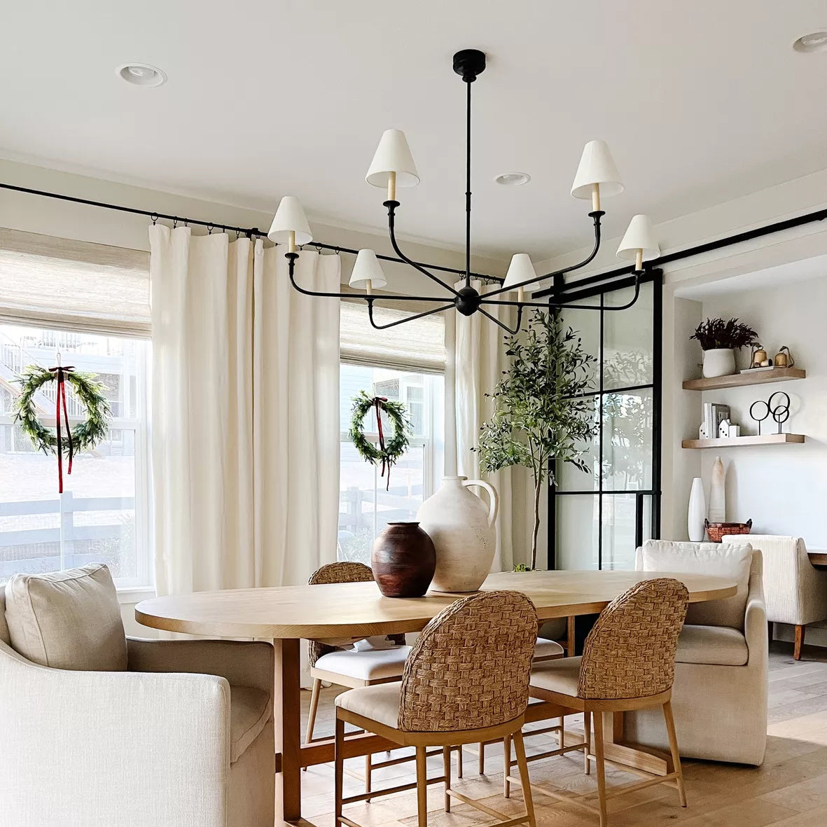 Arthaila Vintage Industrial Grande Fabric Chandelier - Neutral Decor