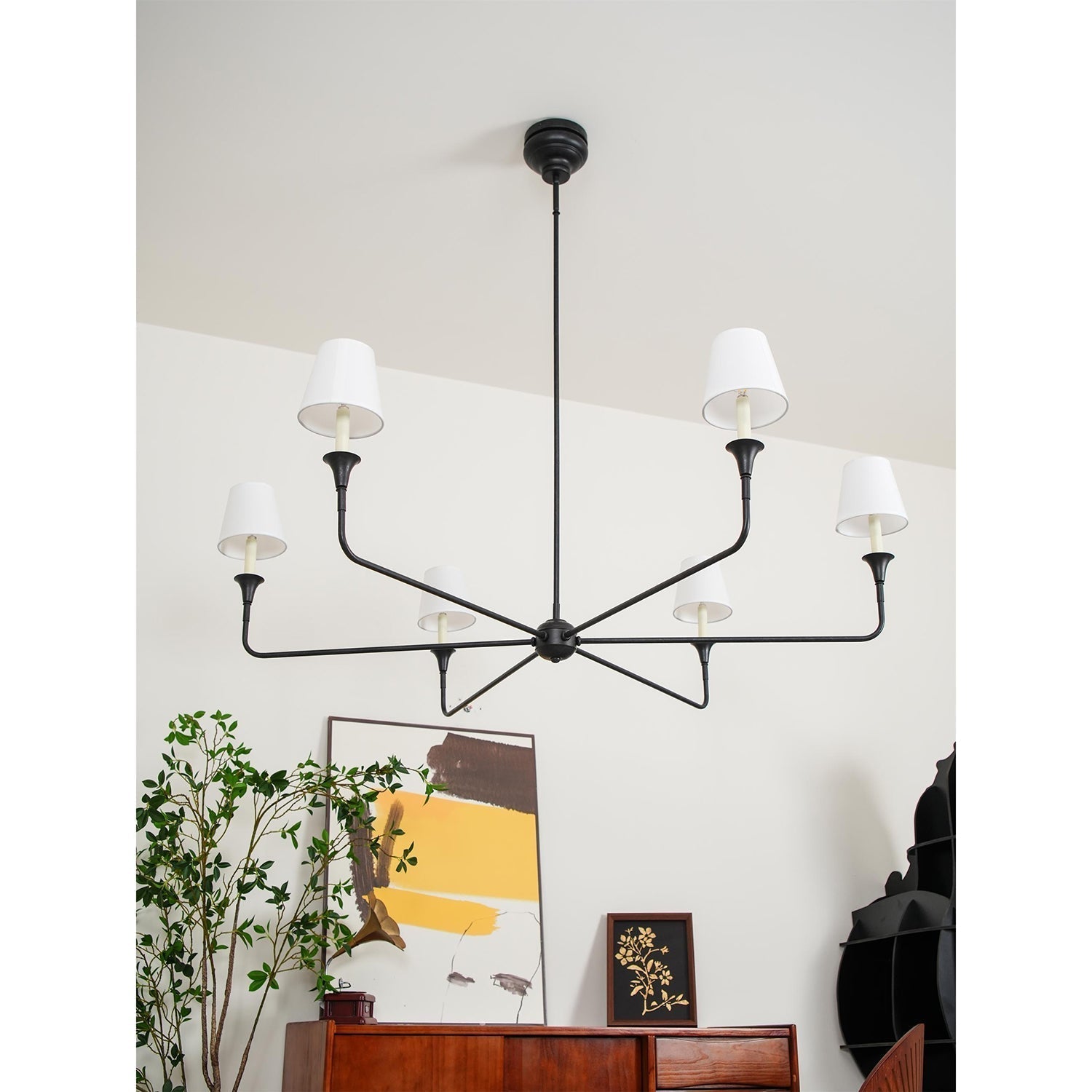 Arthaila Vintage Industrial Grande Fabric Chandelier - Neutral Decor
