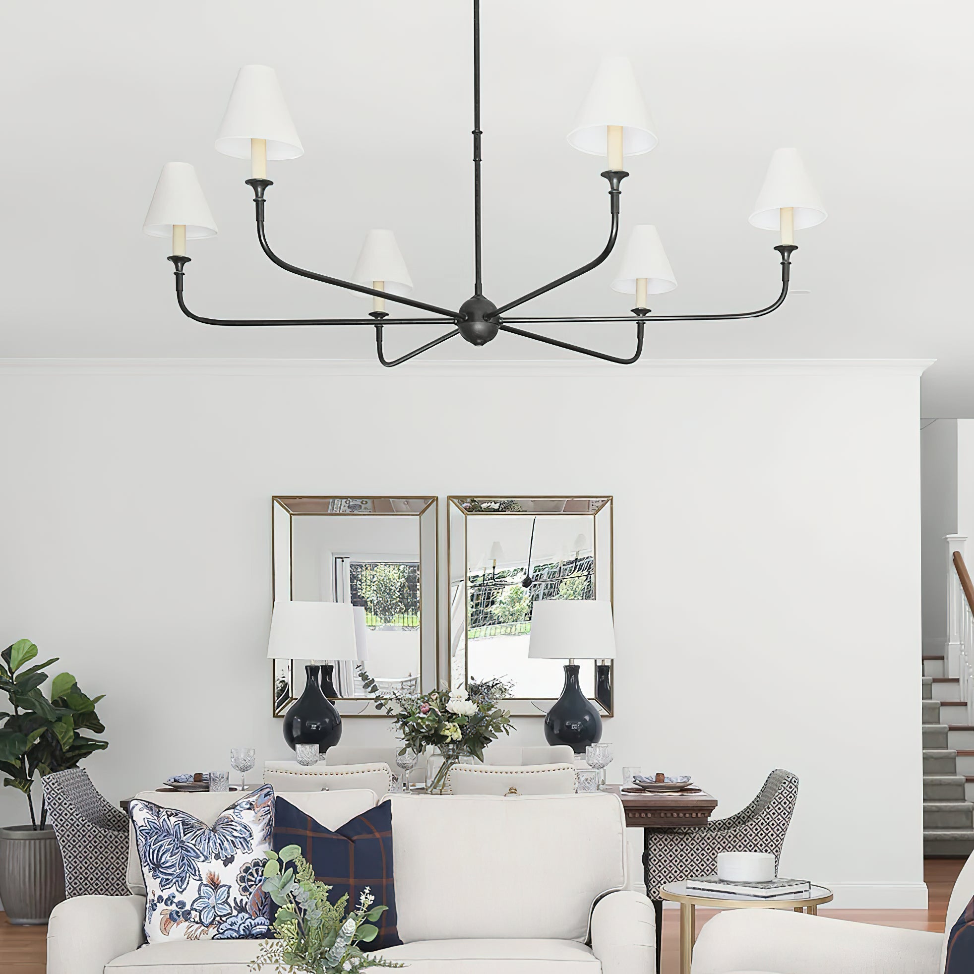 Arthaila Vintage Industrial Grande Fabric Chandelier - Neutral Decor