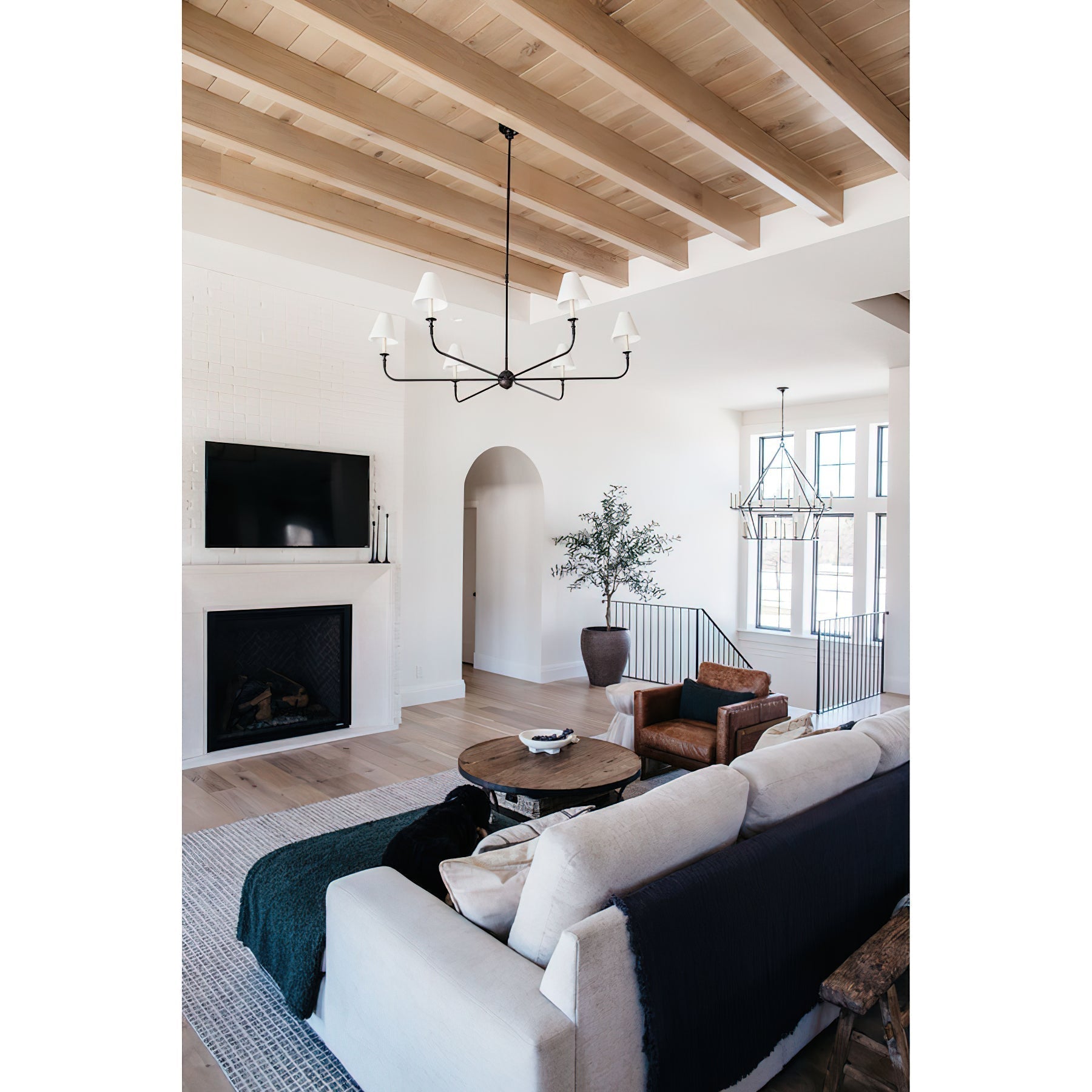 Arthaila Vintage Industrial Grande Fabric Chandelier - Neutral Decor