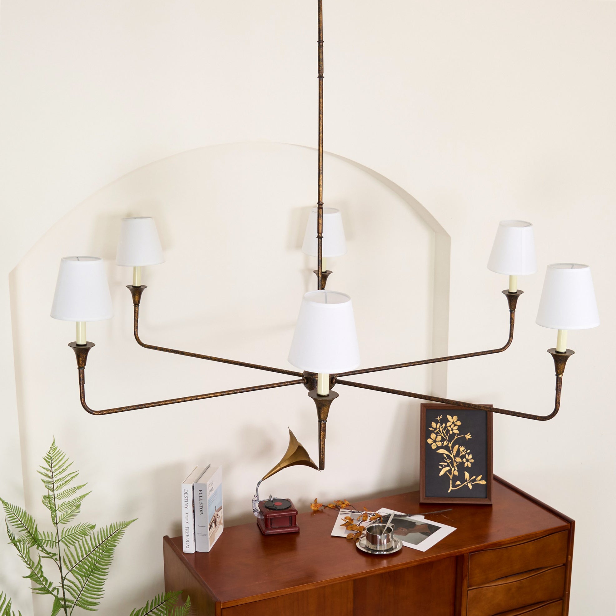 Arthaila Vintage Industrial Grande Fabric Chandelier - Neutral Decor