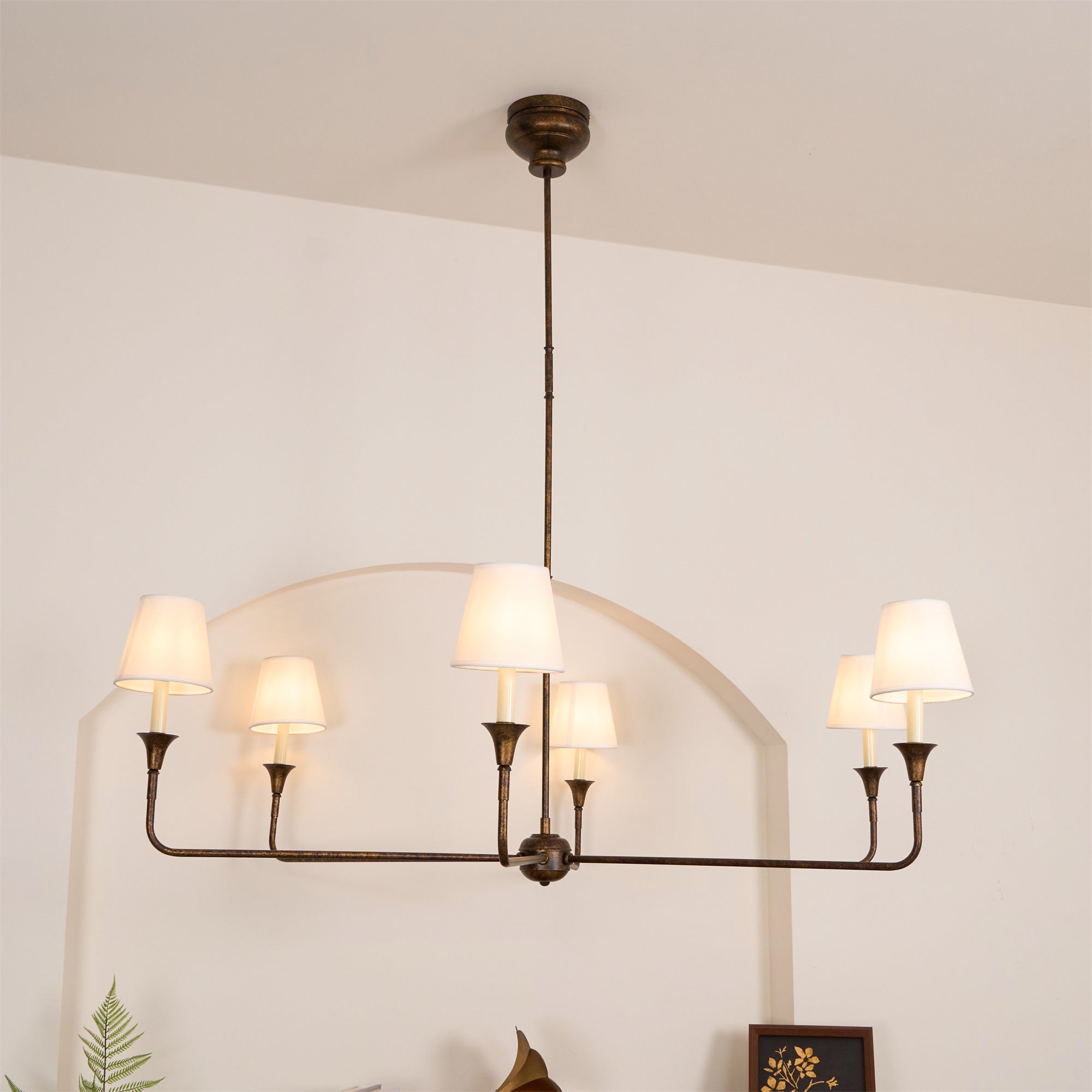 Arthaila Vintage Industrial Grande Fabric Chandelier - Neutral Decor