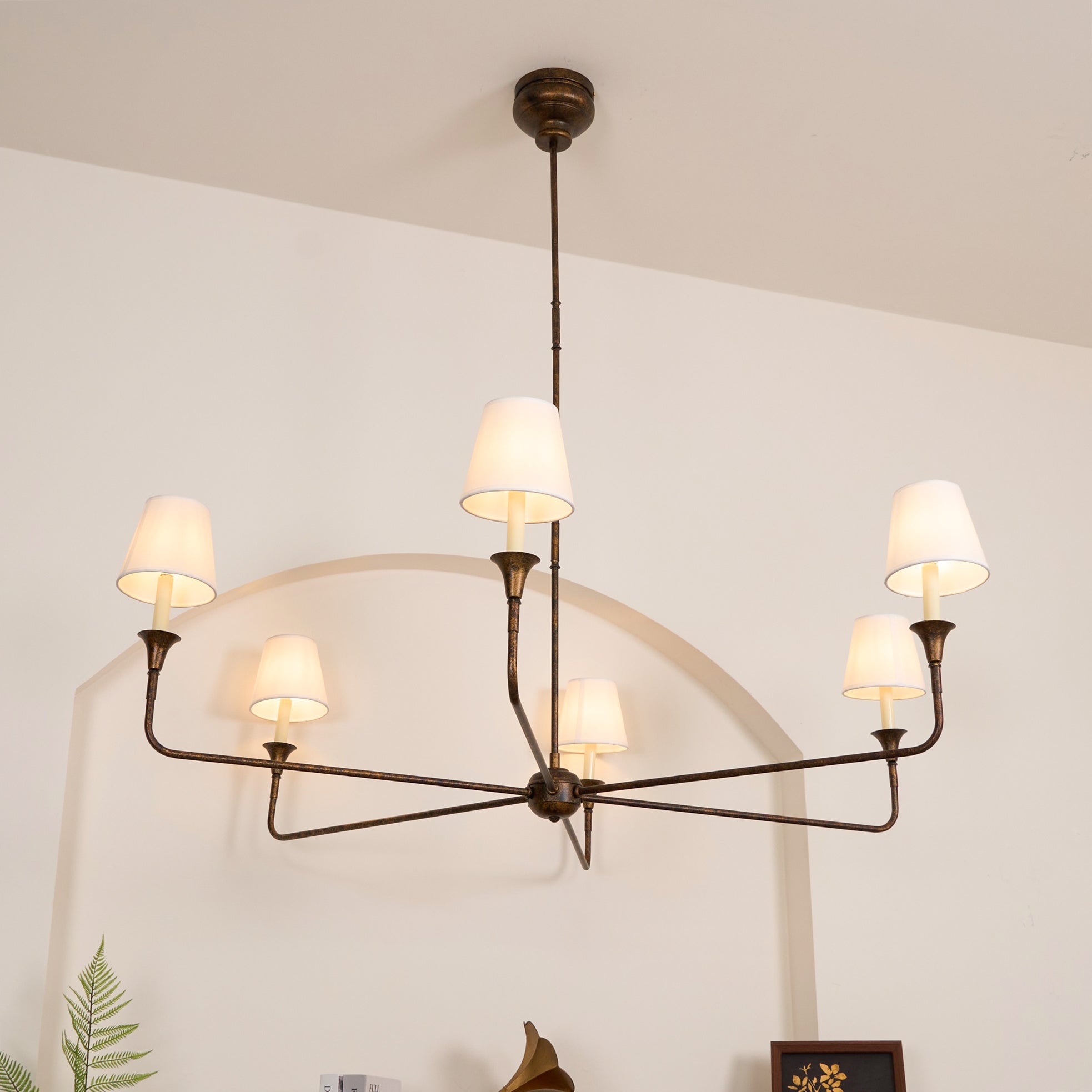 Arthaila Vintage Industrial Grande Fabric Chandelier - Neutral Decor